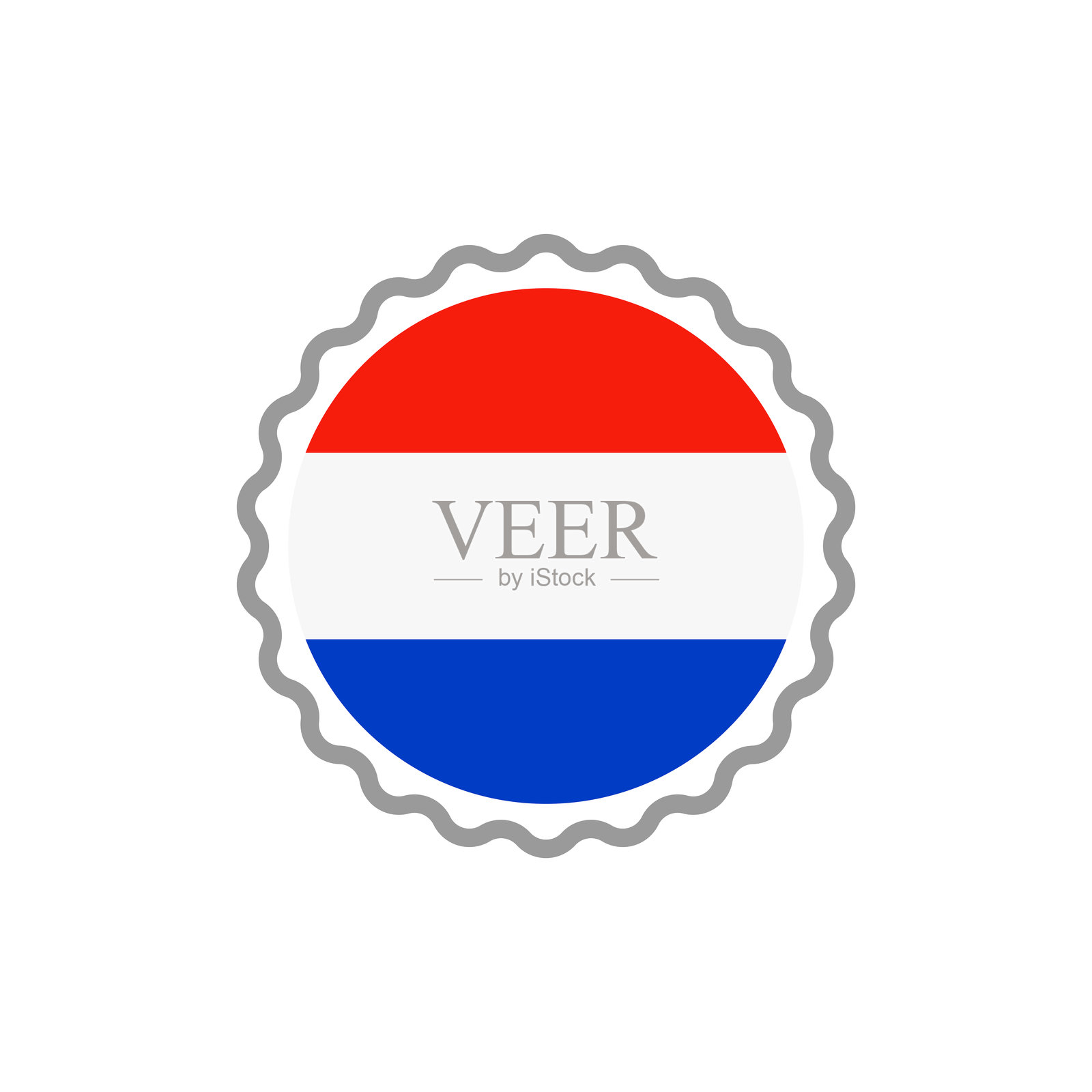 荷兰-圆旗邮票平图标。插画图片素材