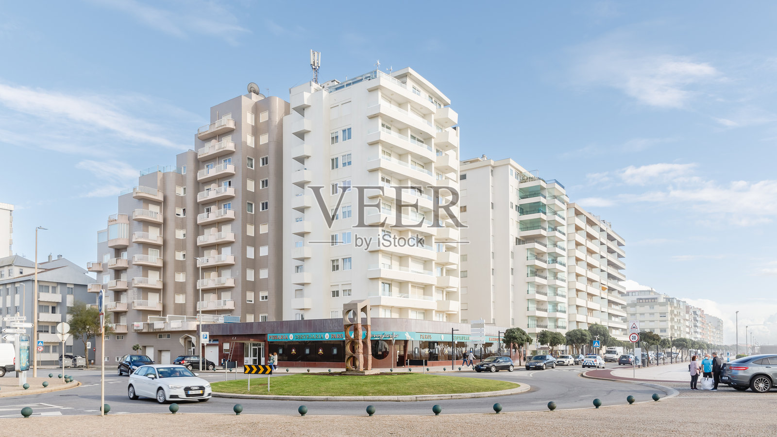 葡萄牙波尔图Povoa de Varzim海边公寓的建筑细节照片摄影图片