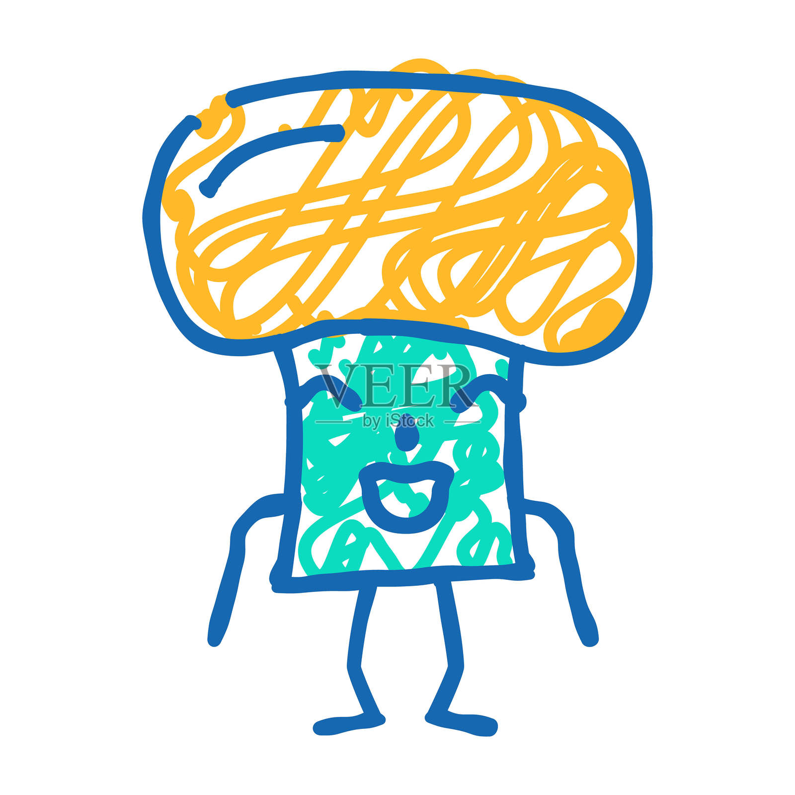 蘑菇人物图标涂鸦插图插画图片素材