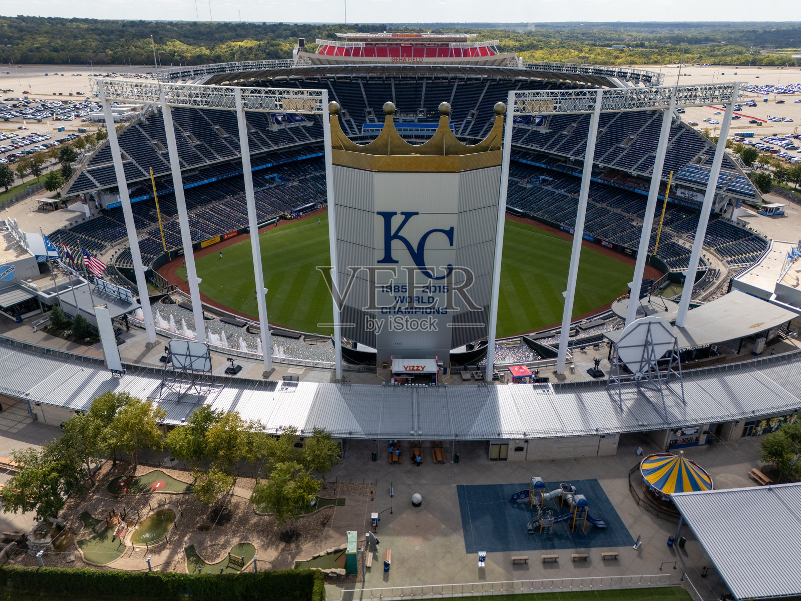 考夫曼体育场的鸟瞰图照片摄影图片