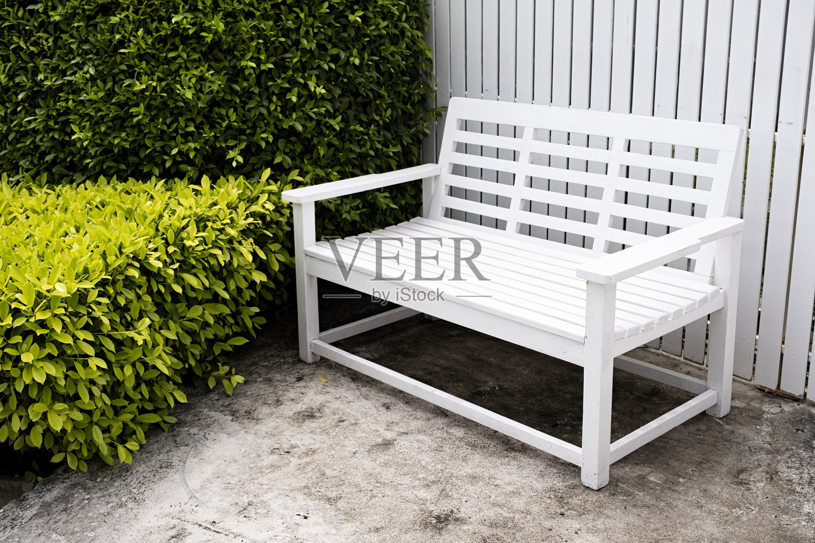 白色木制公园长椅照片摄影图片