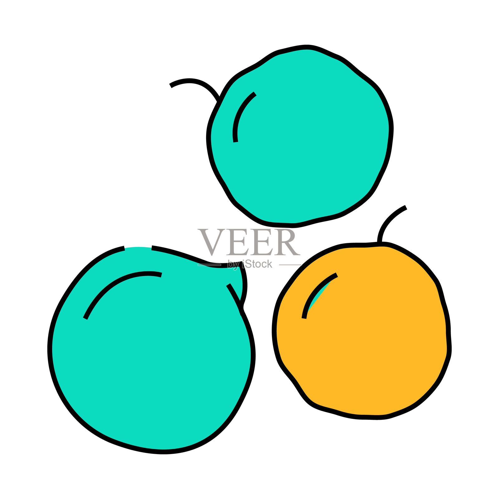 豌豆粒健康图标彩色插图插画图片素材