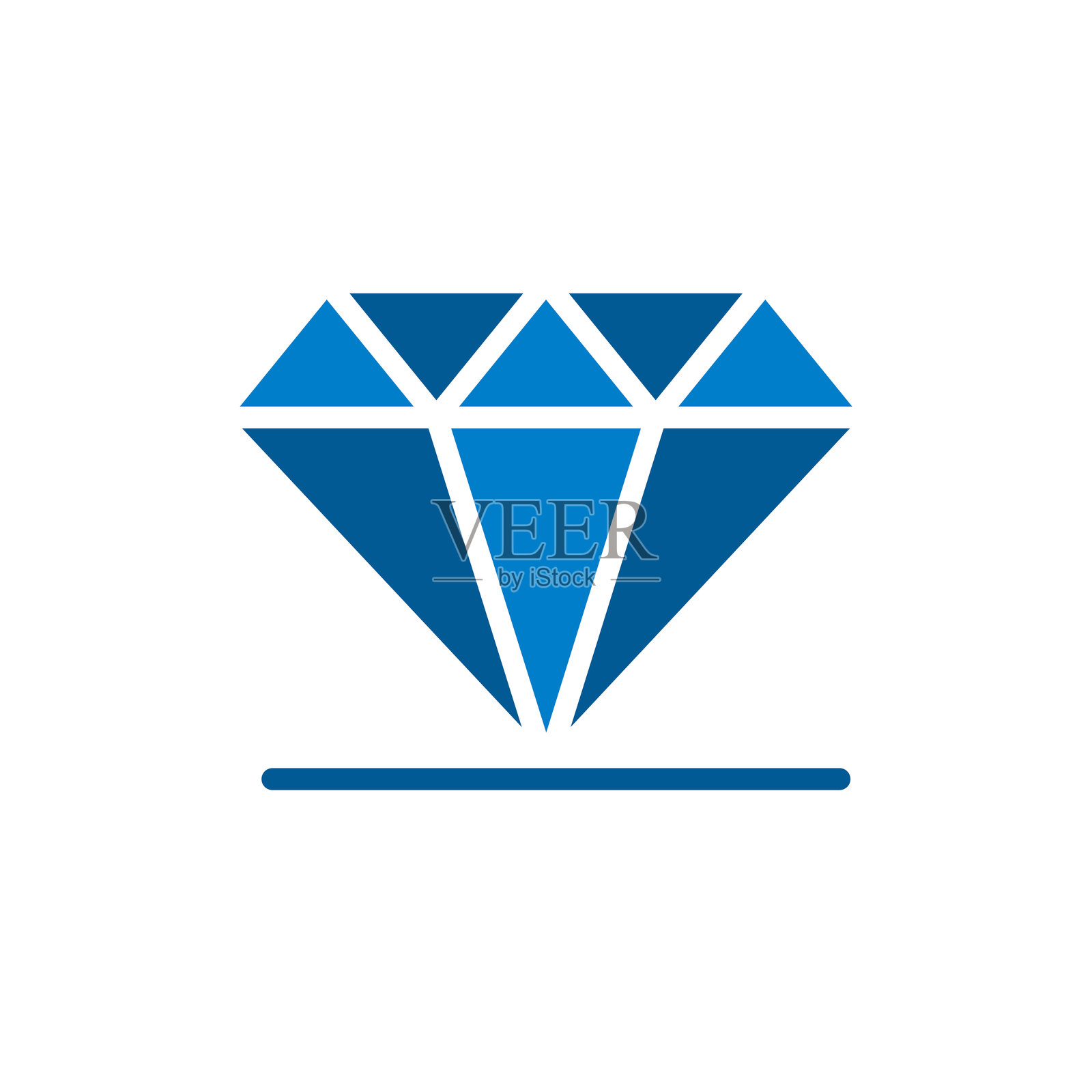 象征奢华和优雅的蓝色钻石图标插画图片素材