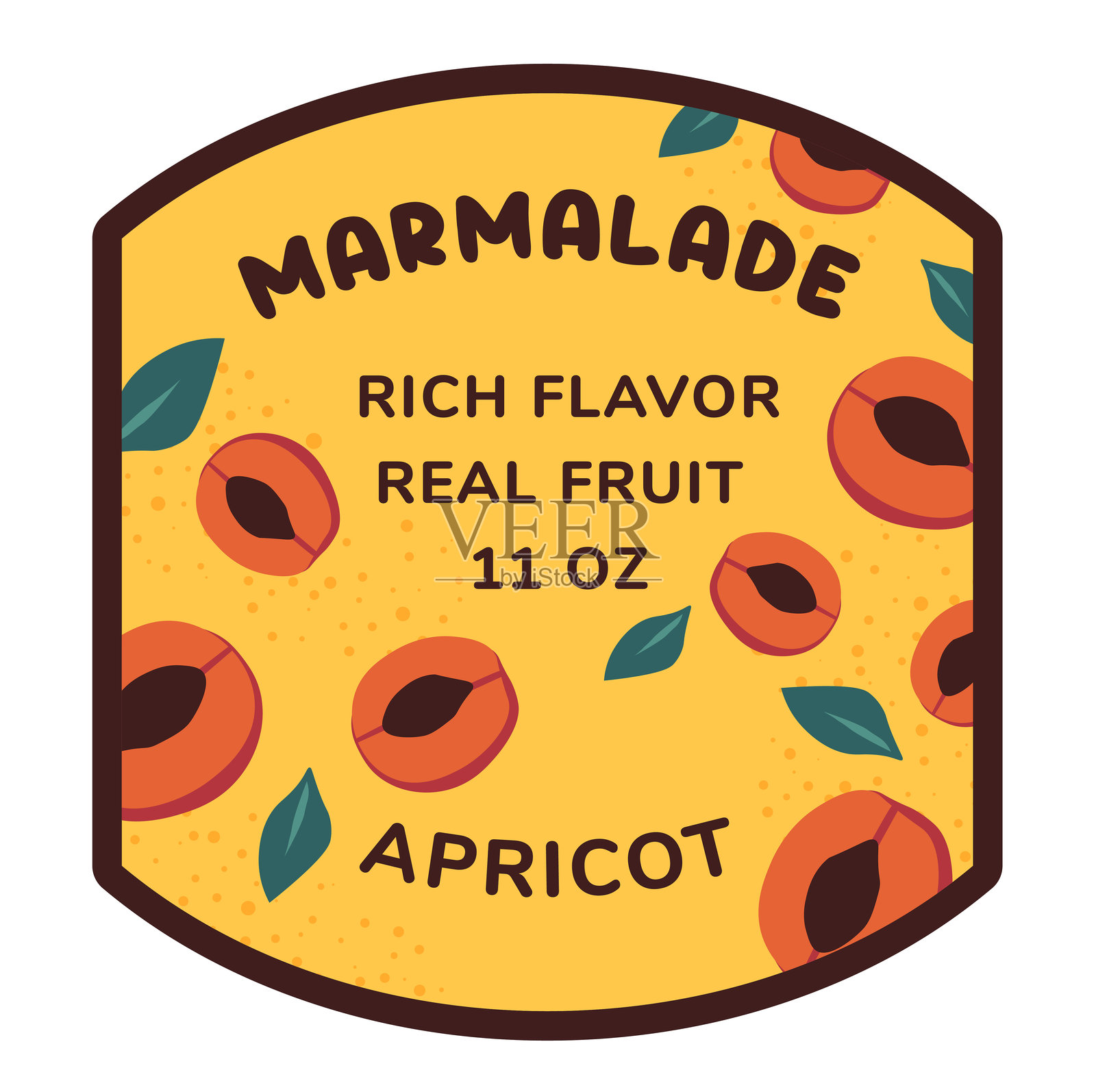 杏果酱包装设计矢量插画图片素材