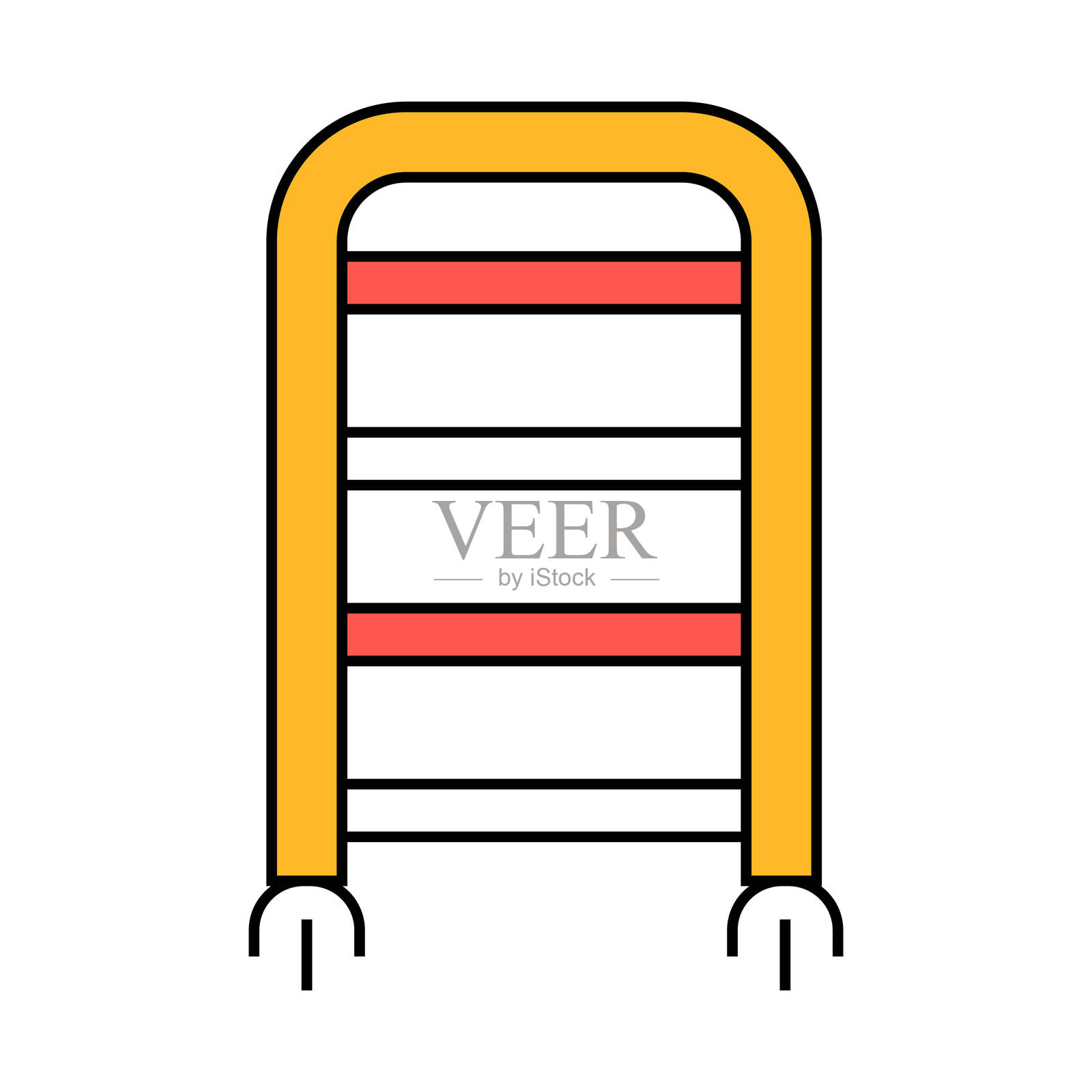 肉类部货架图标彩色插图插画图片素材