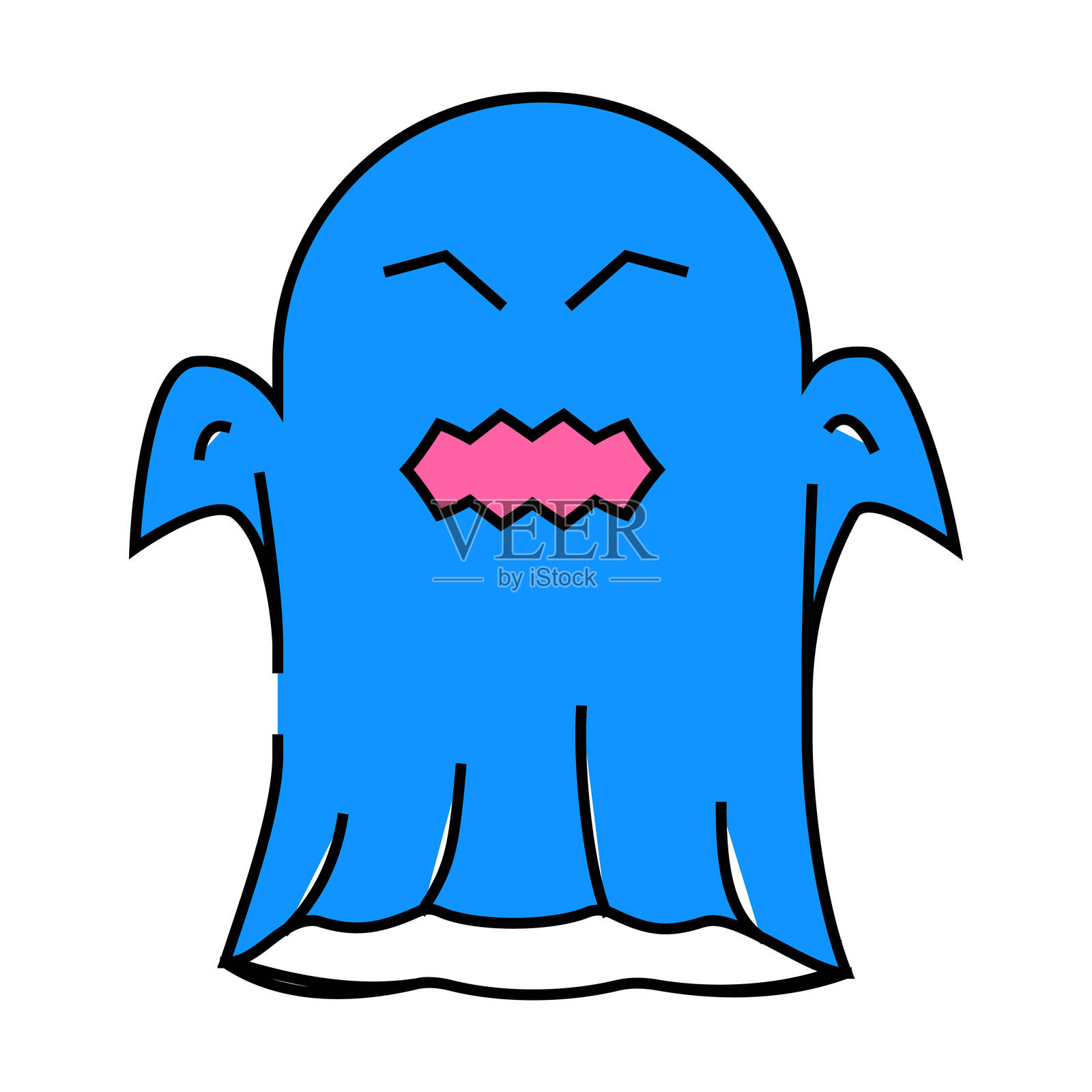 恐惧鬼图标彩色插图插画图片素材