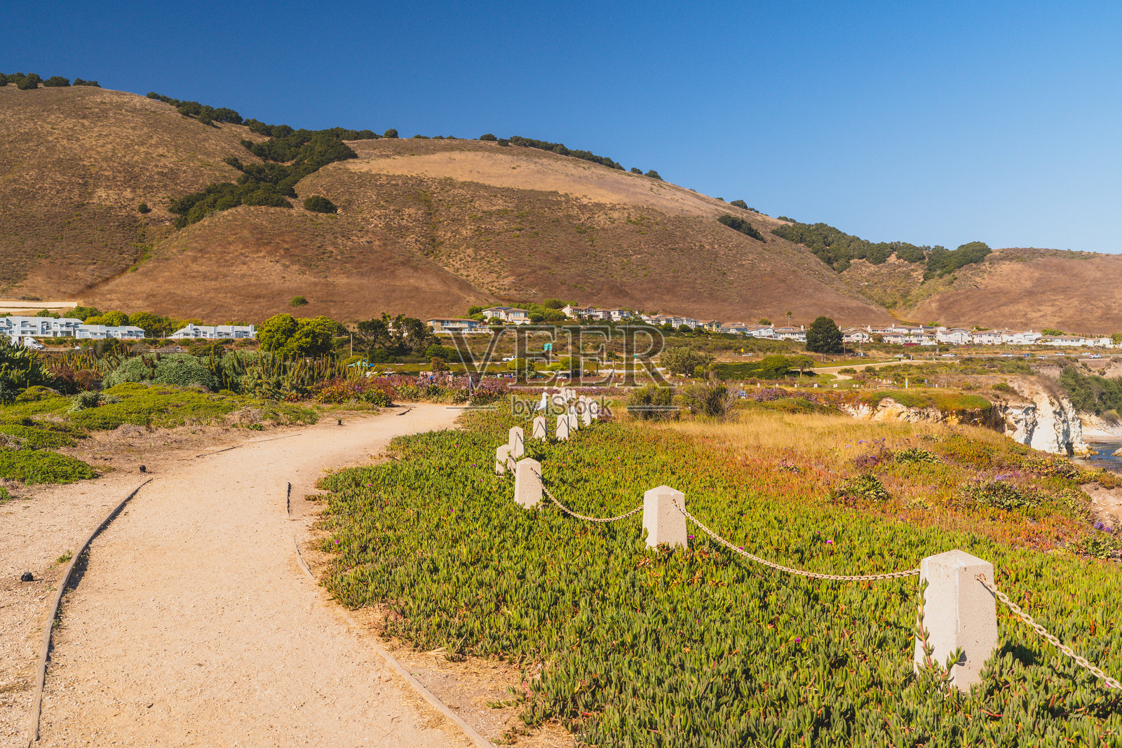 阳光明媚的加利福尼亚州皮斯莫海滩海岸风光照片摄影图片