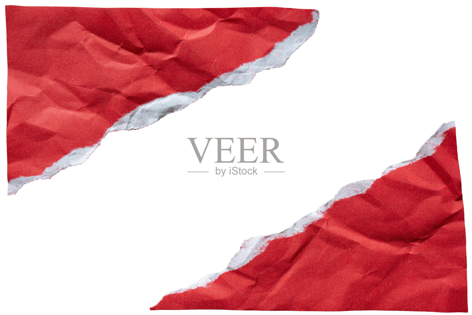 撕裂的红色三角形纸边照片摄影图片