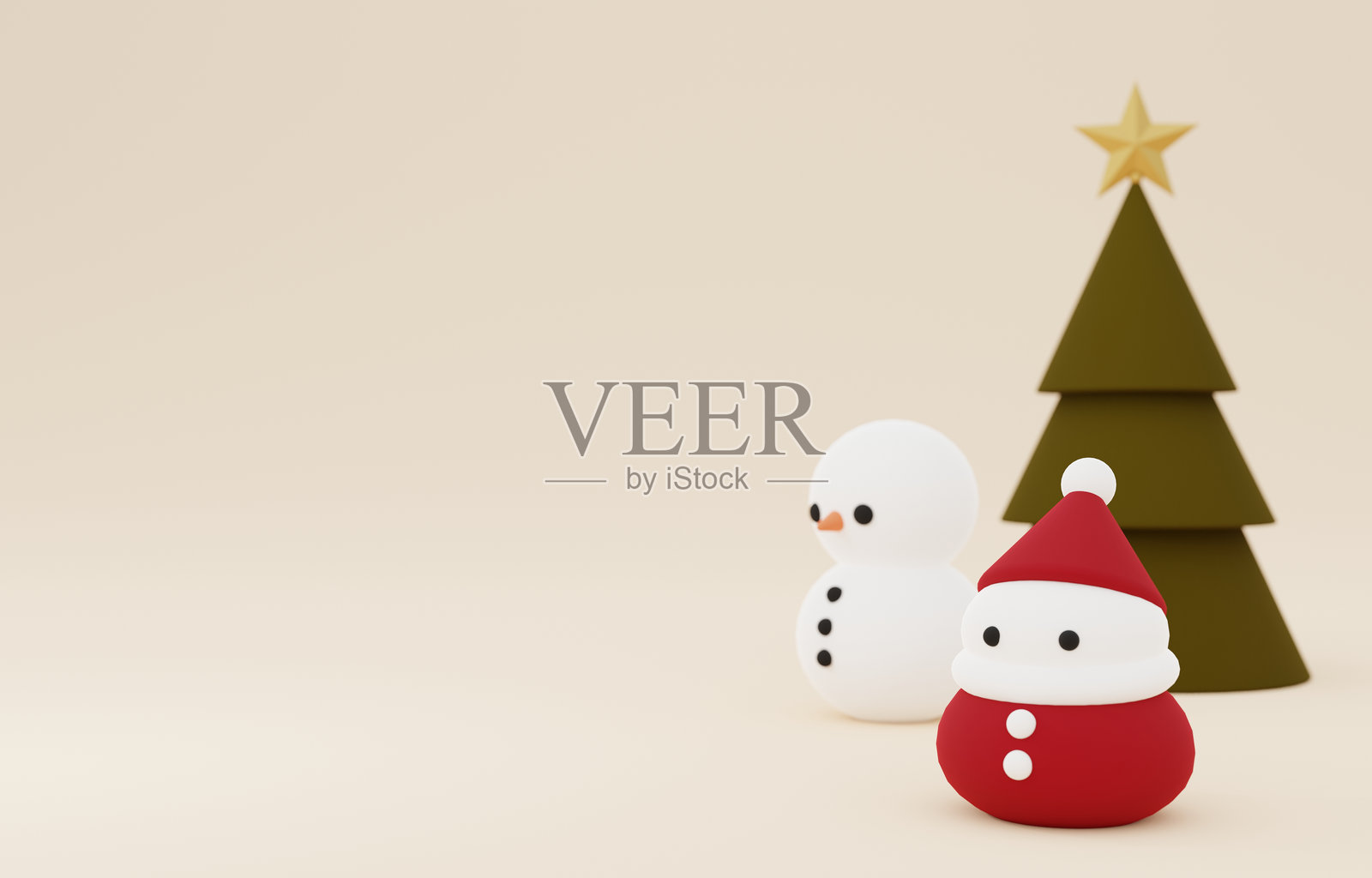 可爱简单的圣诞装饰品照片摄影图片