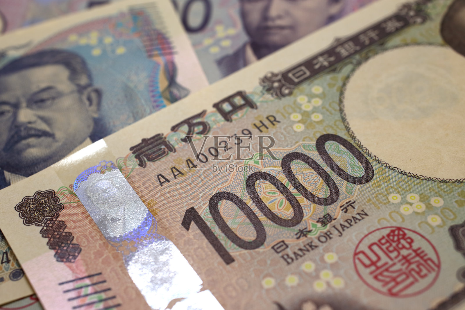 日本 yen 银行票据照片摄影图片