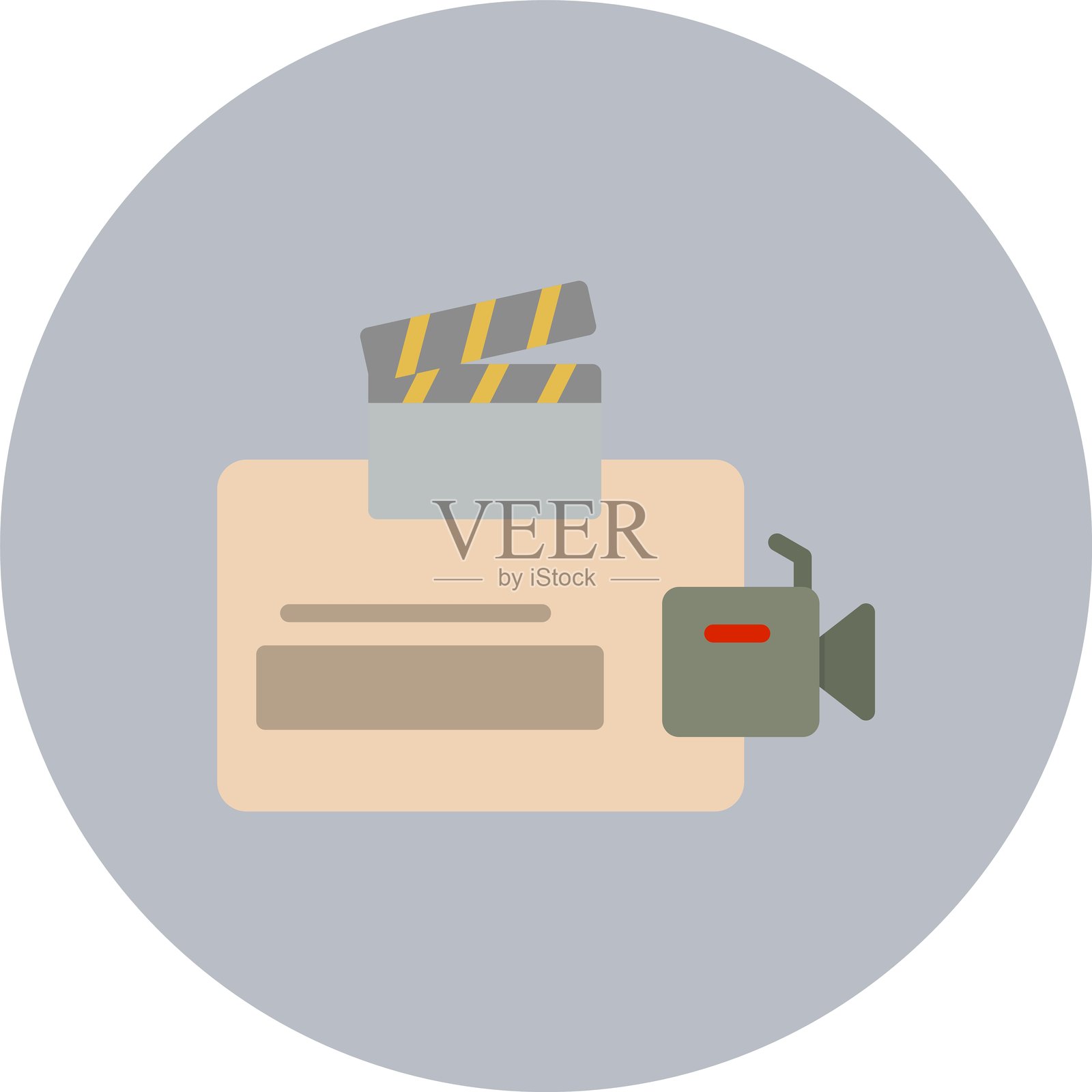 娱乐扁平圆形图标插画图片素材