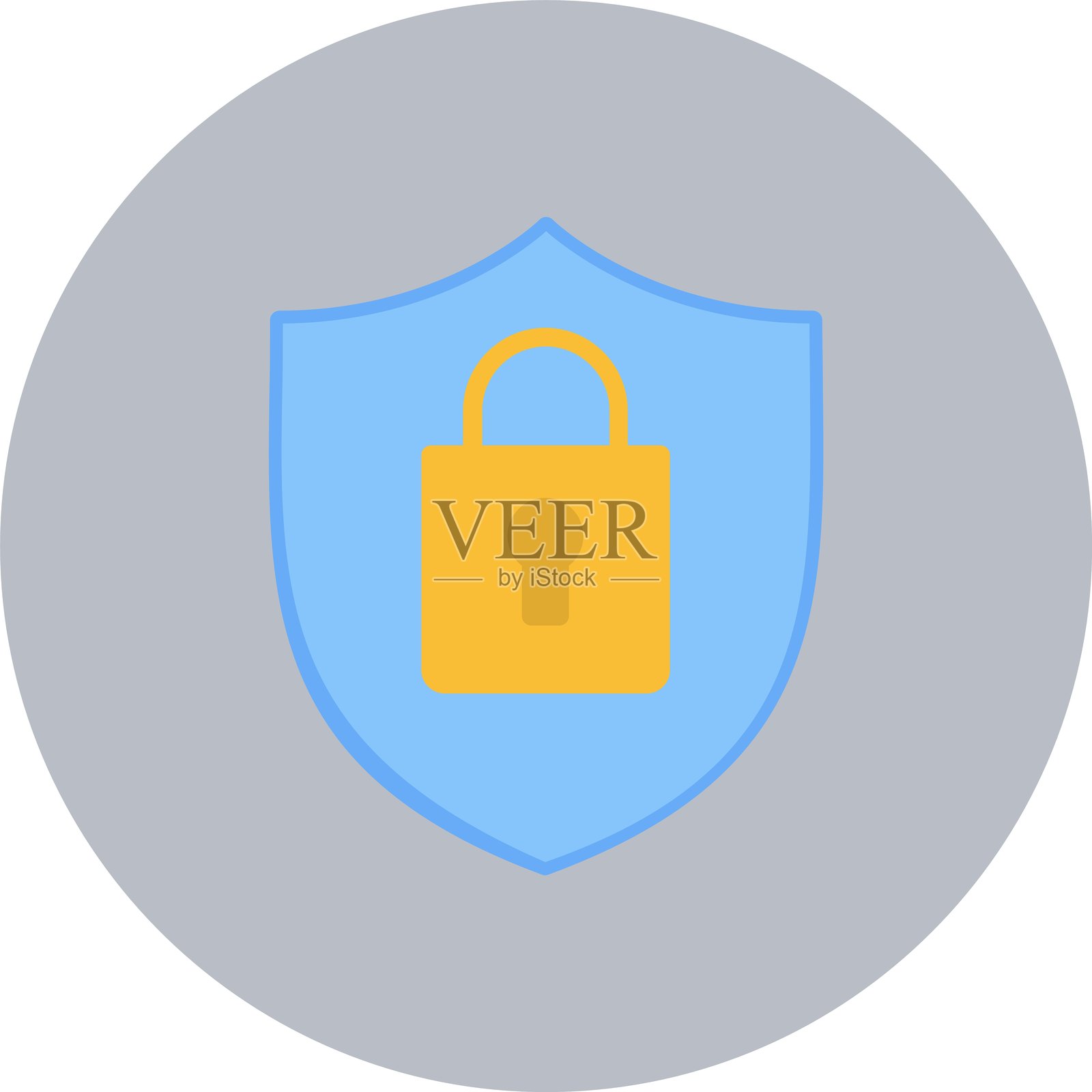 安全扁平圆形图标插画图片素材