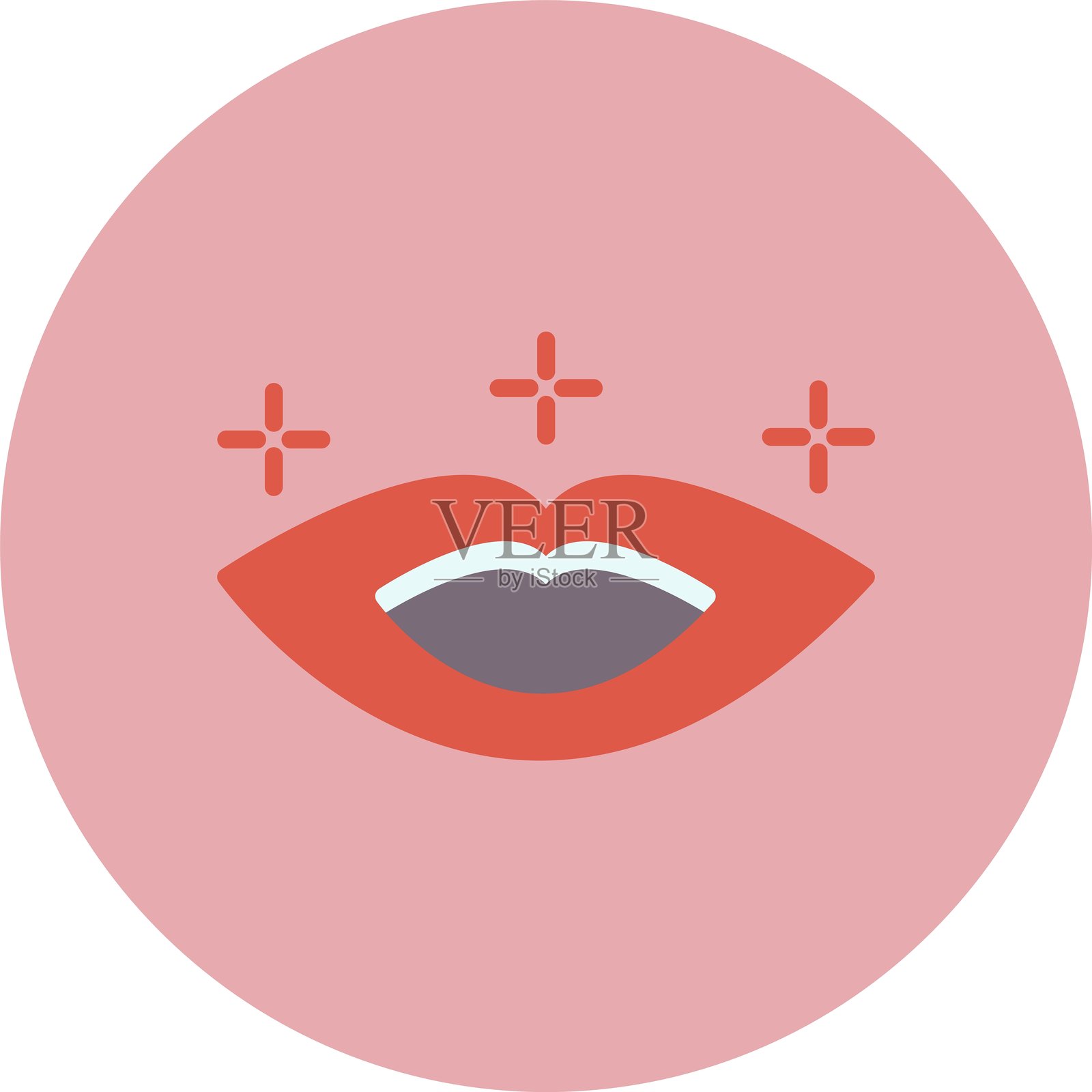 嘴巴扁平圆形图标插画图片素材