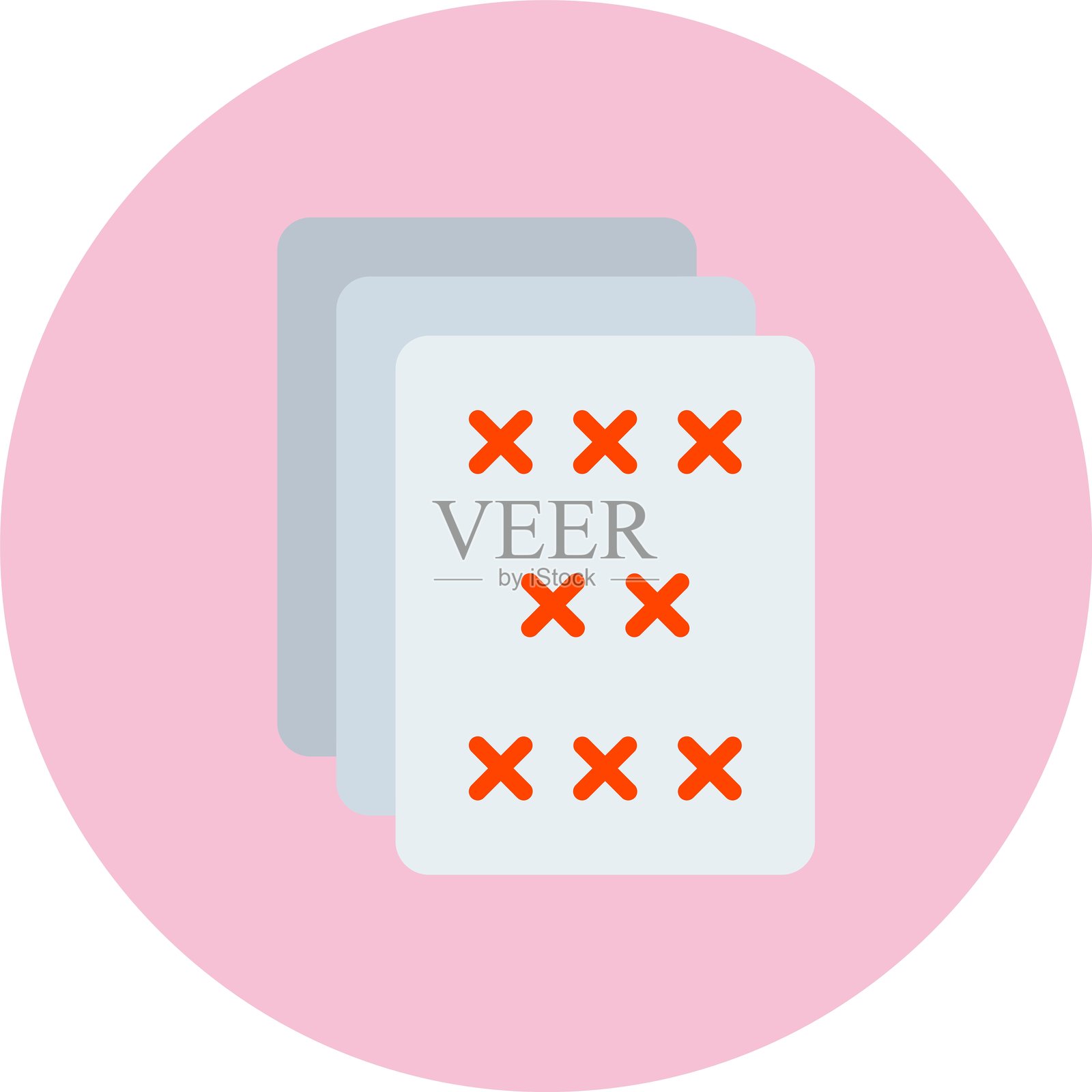 纸质平面圆形图标插画图片素材