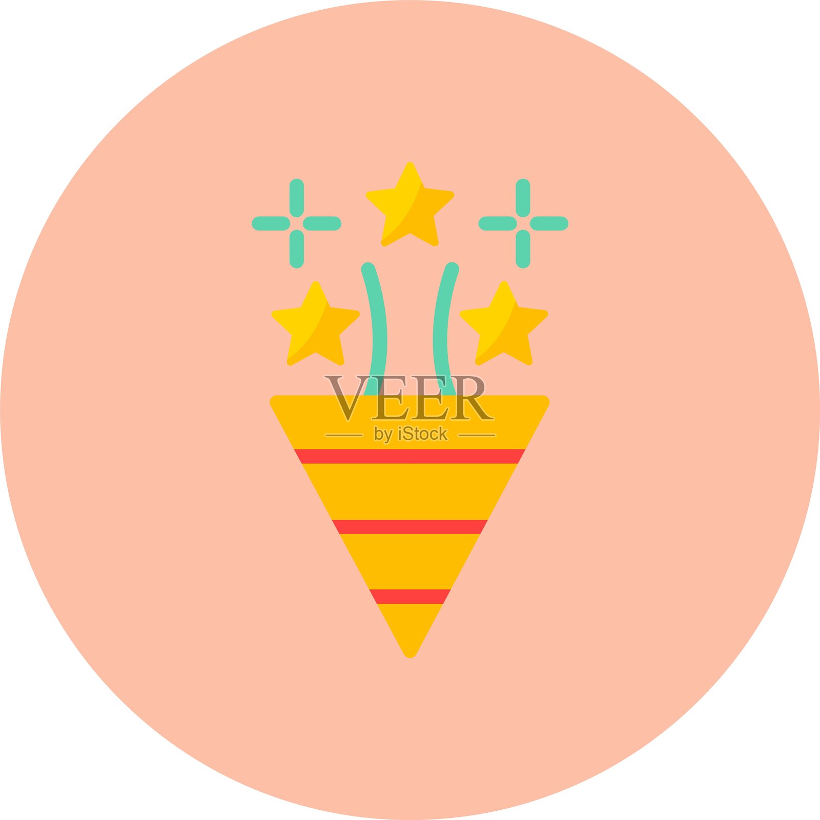 五彩纸屑扁平圆形图标插画图片素材