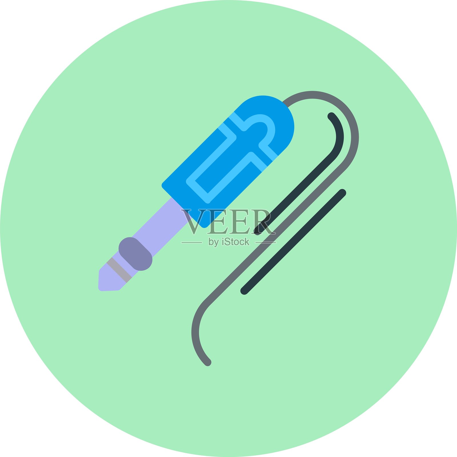 焊接铁平面圆形图标插画图片素材