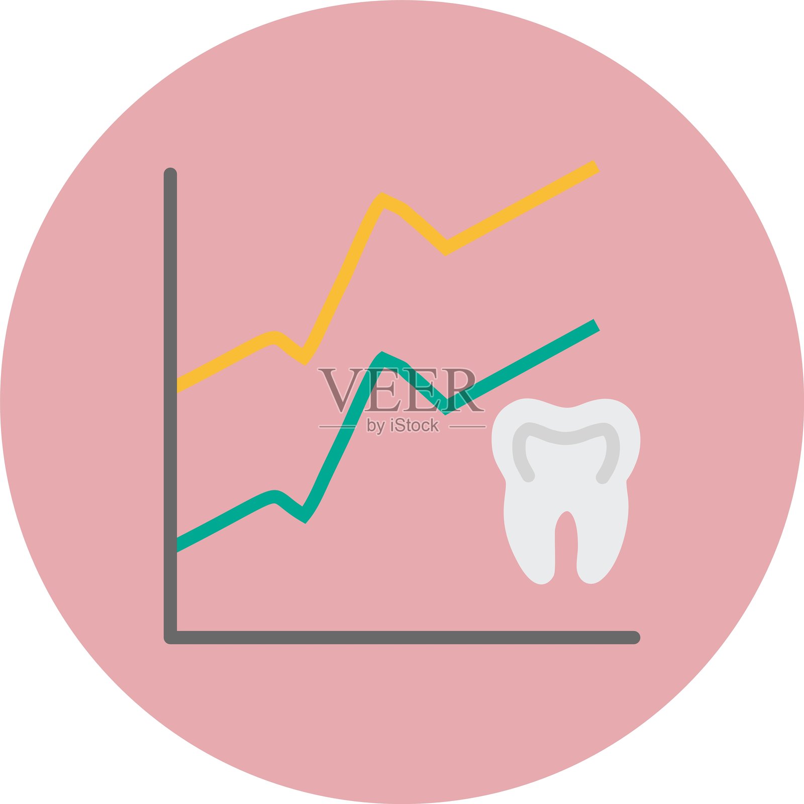 统计扁平圆形图标插画图片素材