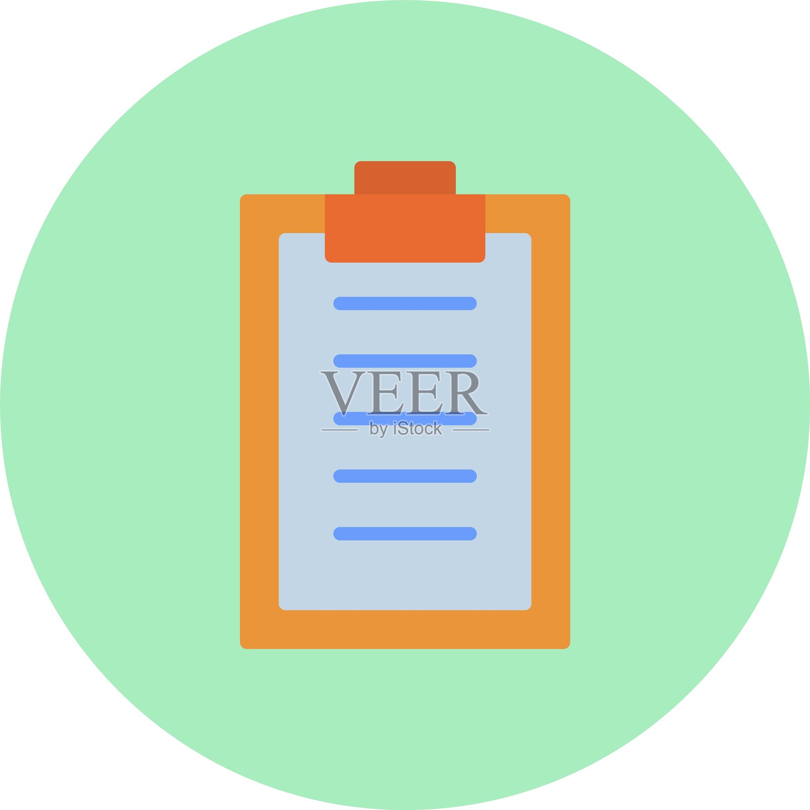 写作扁平圆形图标插画图片素材