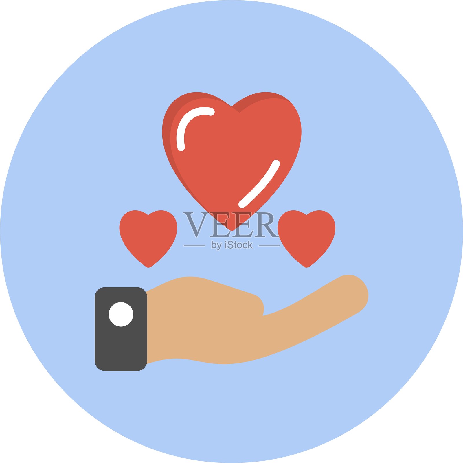 医疗保健扁平圆形图标插画图片素材