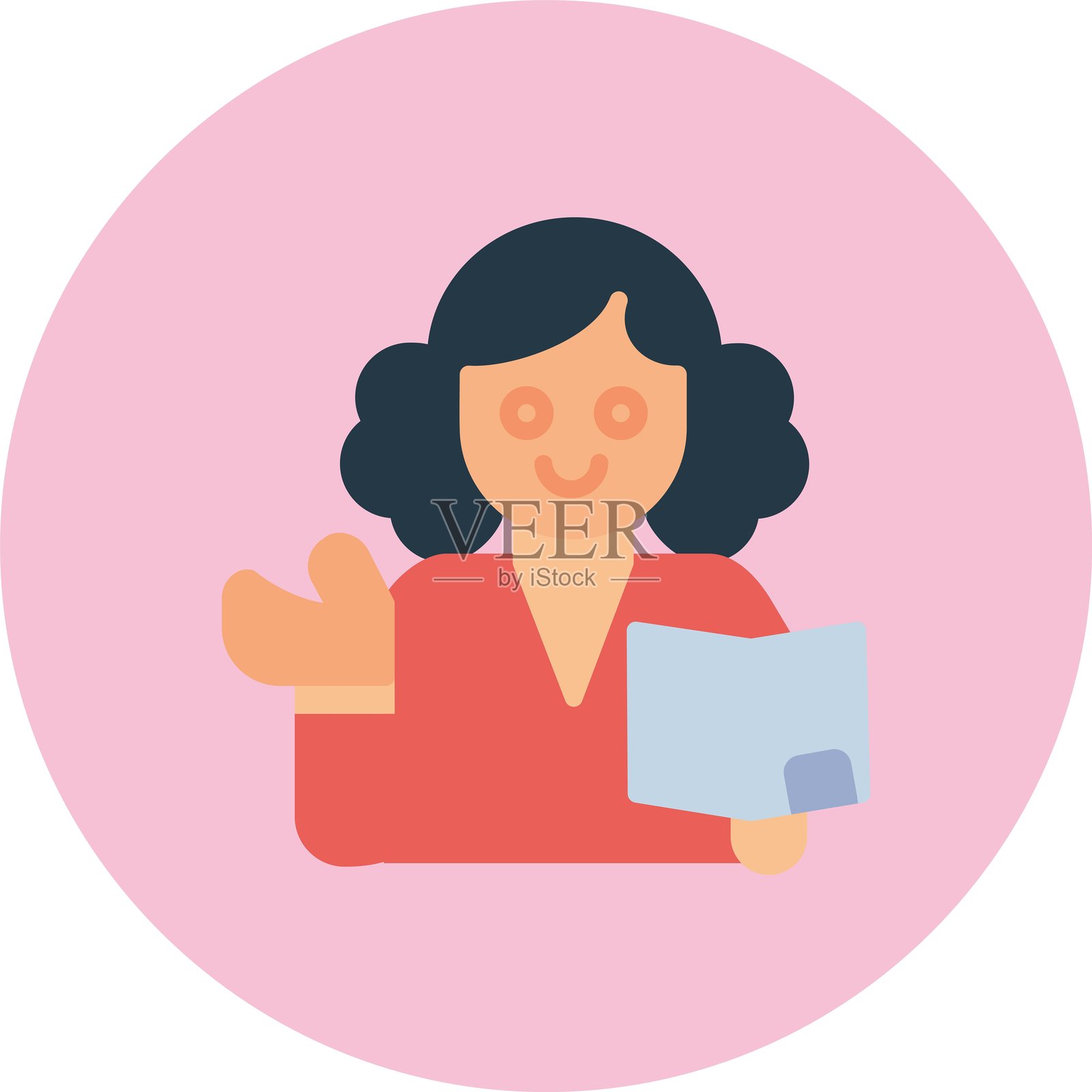 教师扁平圆形图标插画图片素材