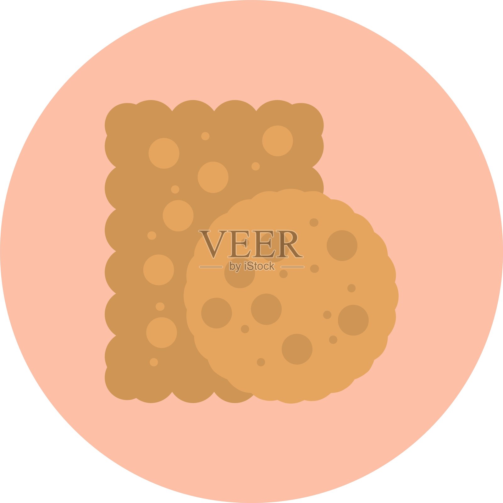 饼干扁平圆形图标插画图片素材