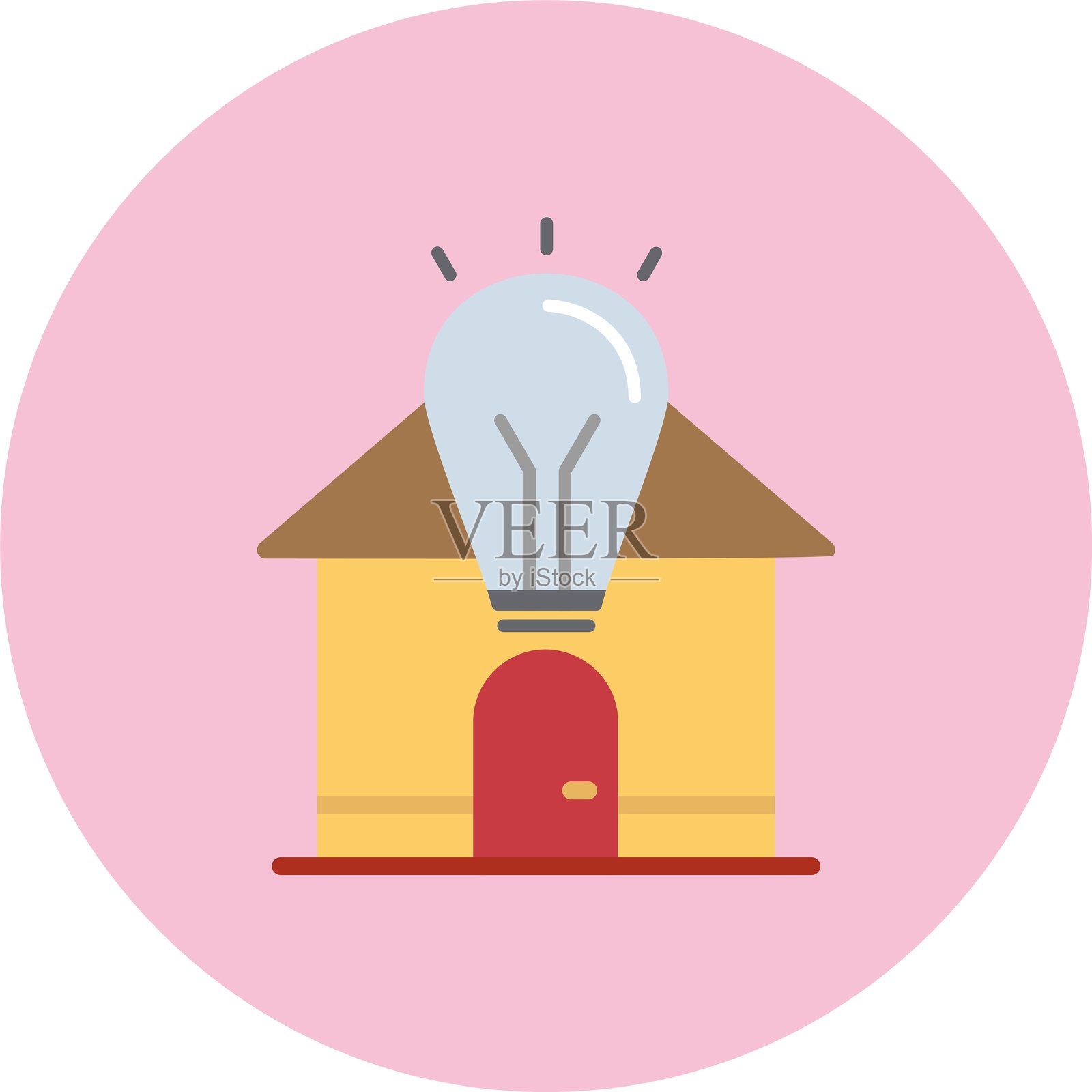 节能扁平圆形图标插画图片素材