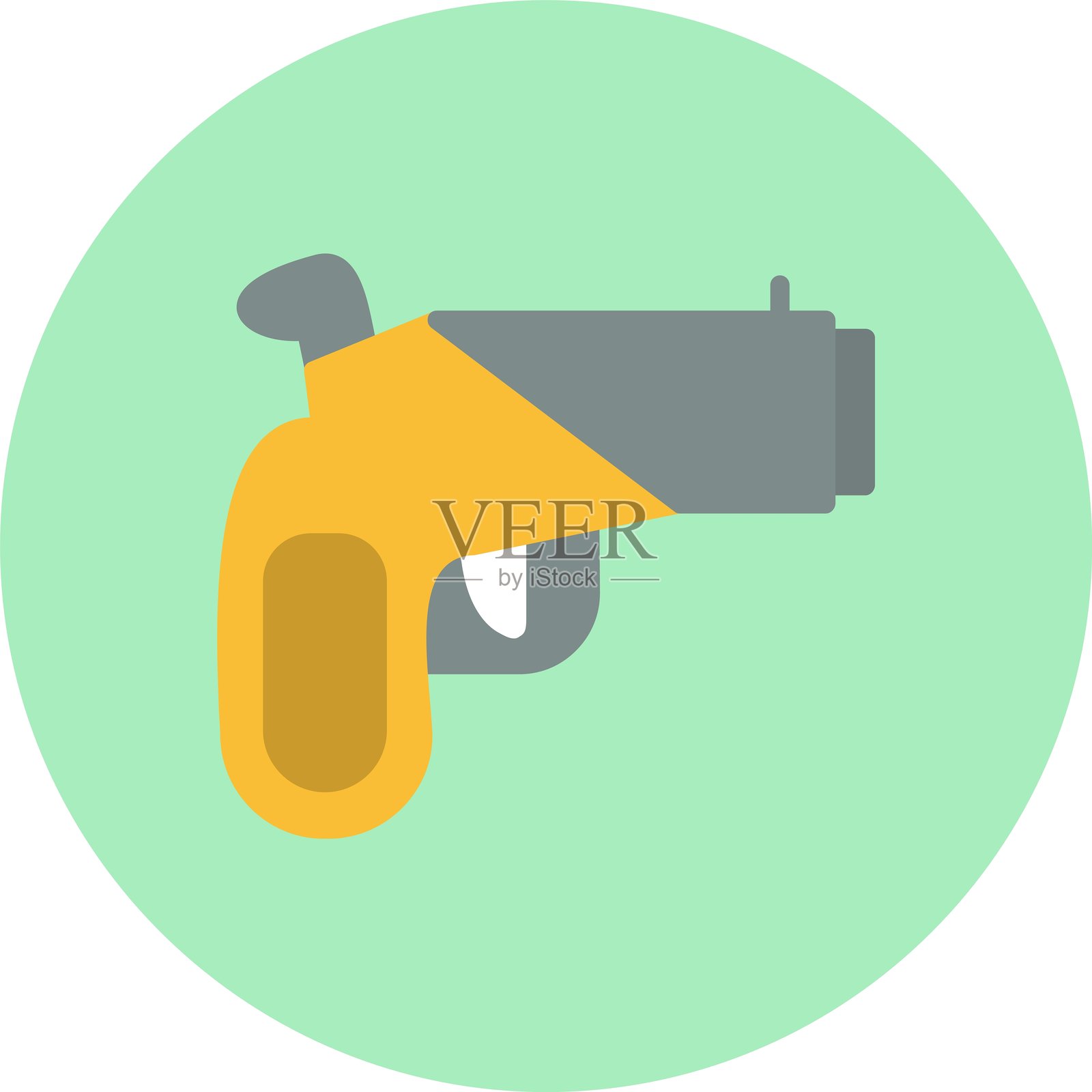 信号枪扁平圆形图标插画图片素材