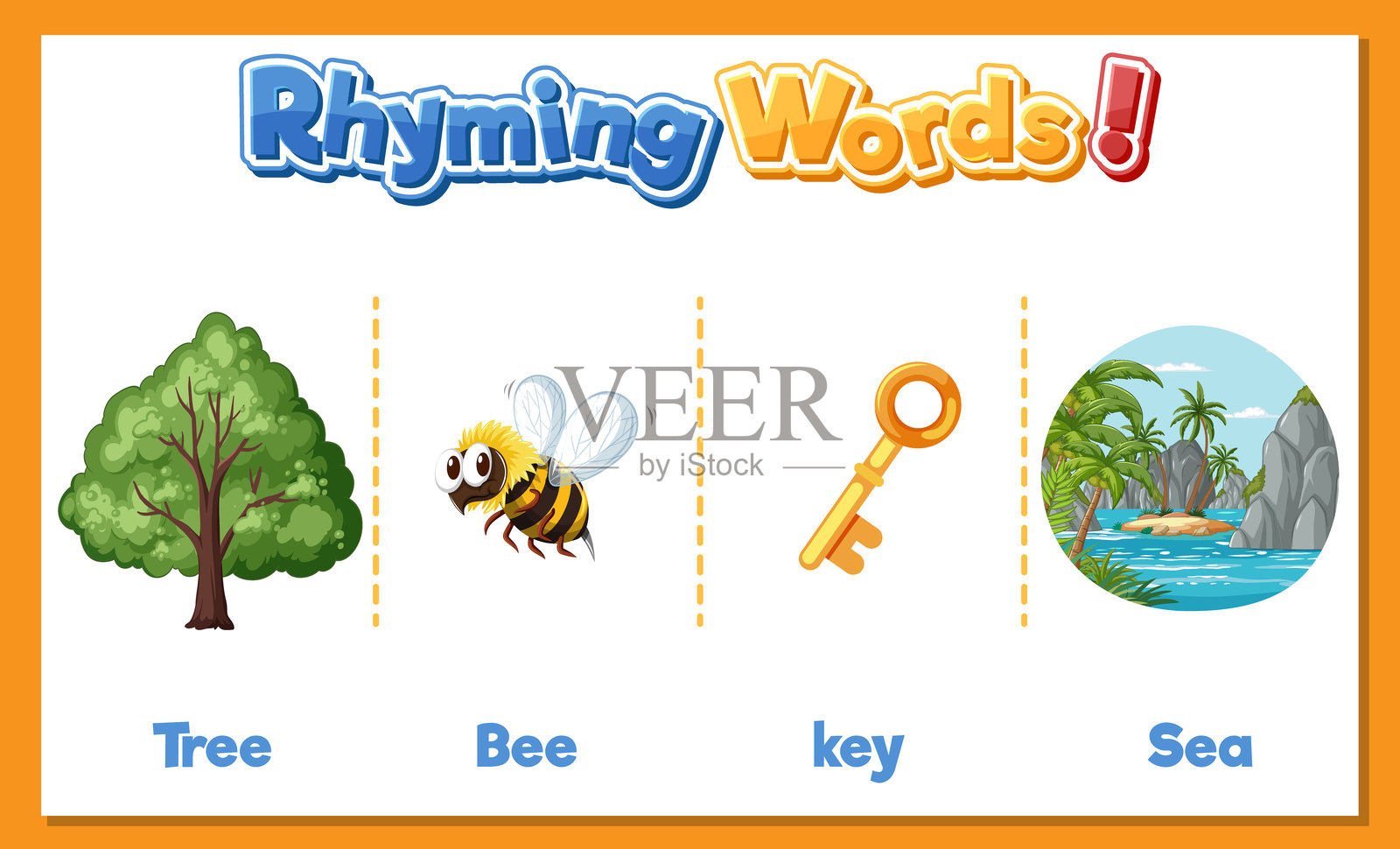 带有图像的押韵词插图插画图片素材