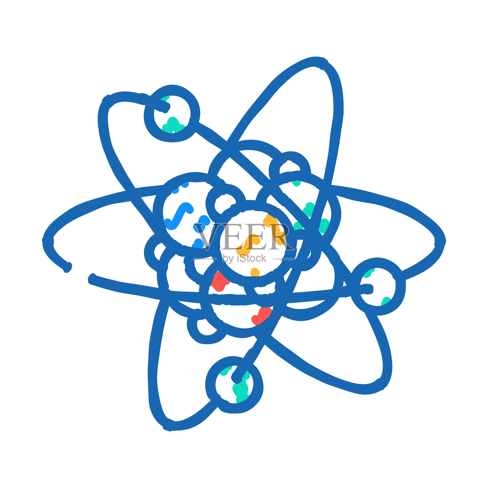 原子分子结构图标涂鸦插图插画图片素材