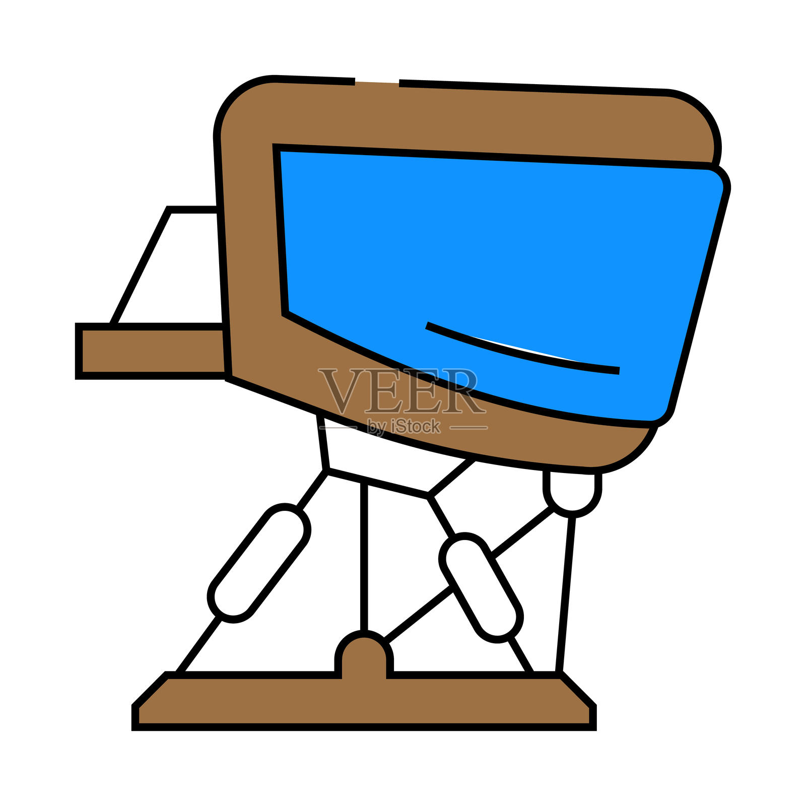 飞行模拟器航空工程师图标彩色插图插画图片素材