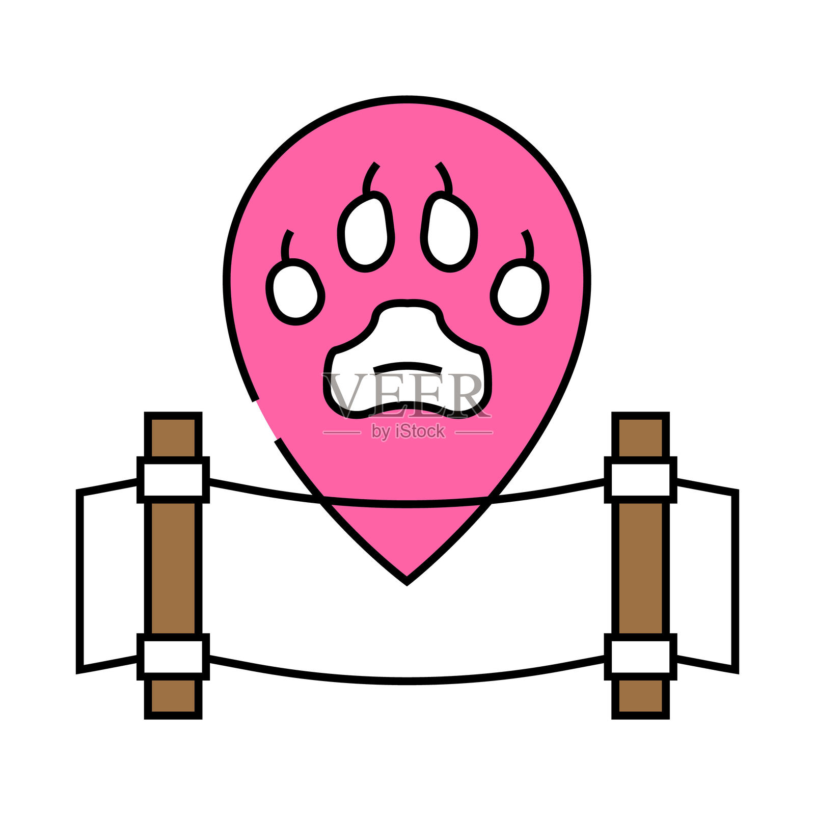 野生动物栖息地恢复图标彩色插图插画图片素材