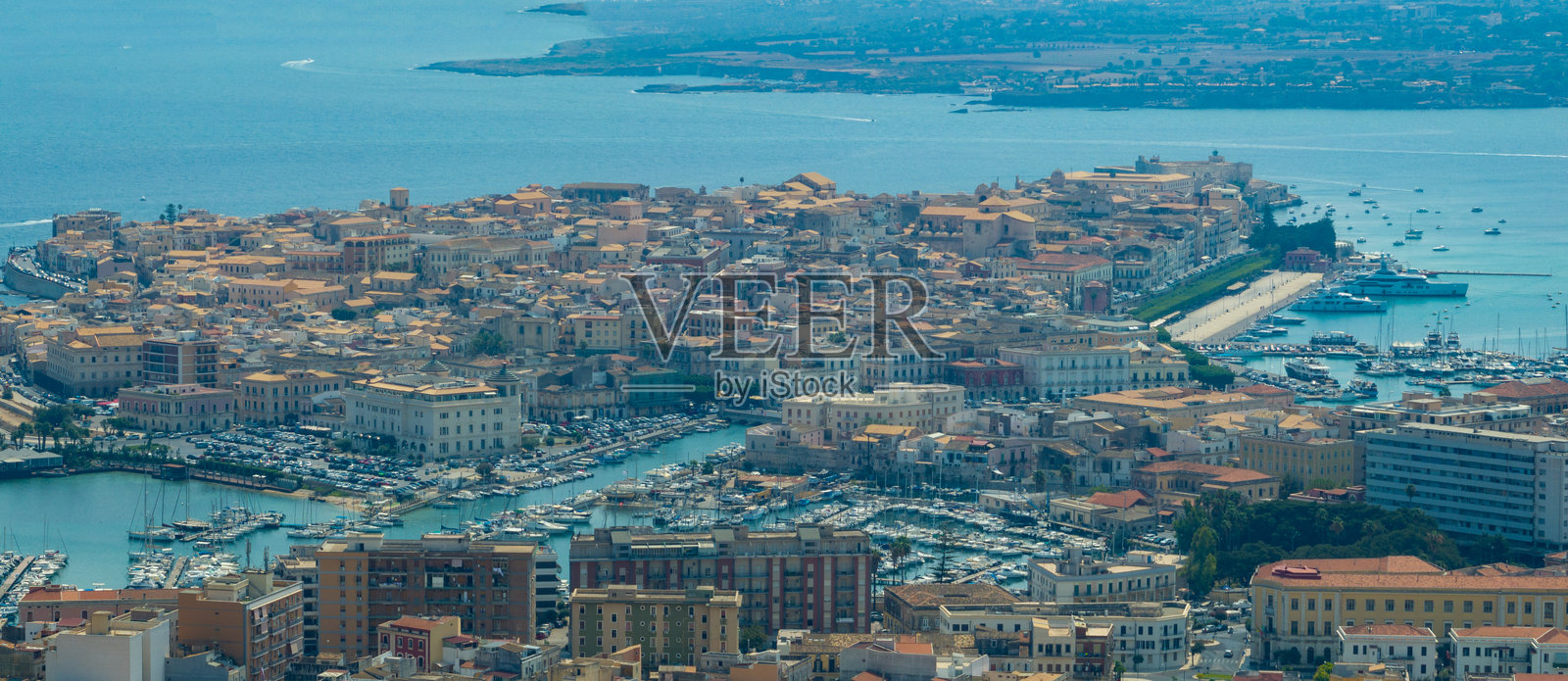 意大利西西里岛锡拉库萨的鸟瞰图照片摄影图片