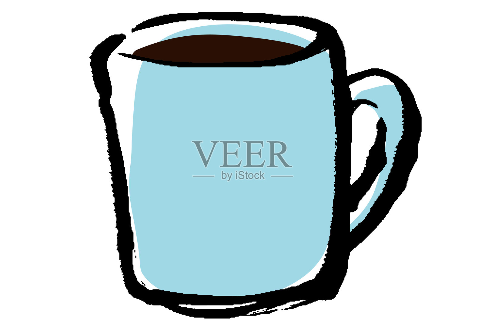 带有笔触的咖啡杯插图插画图片素材