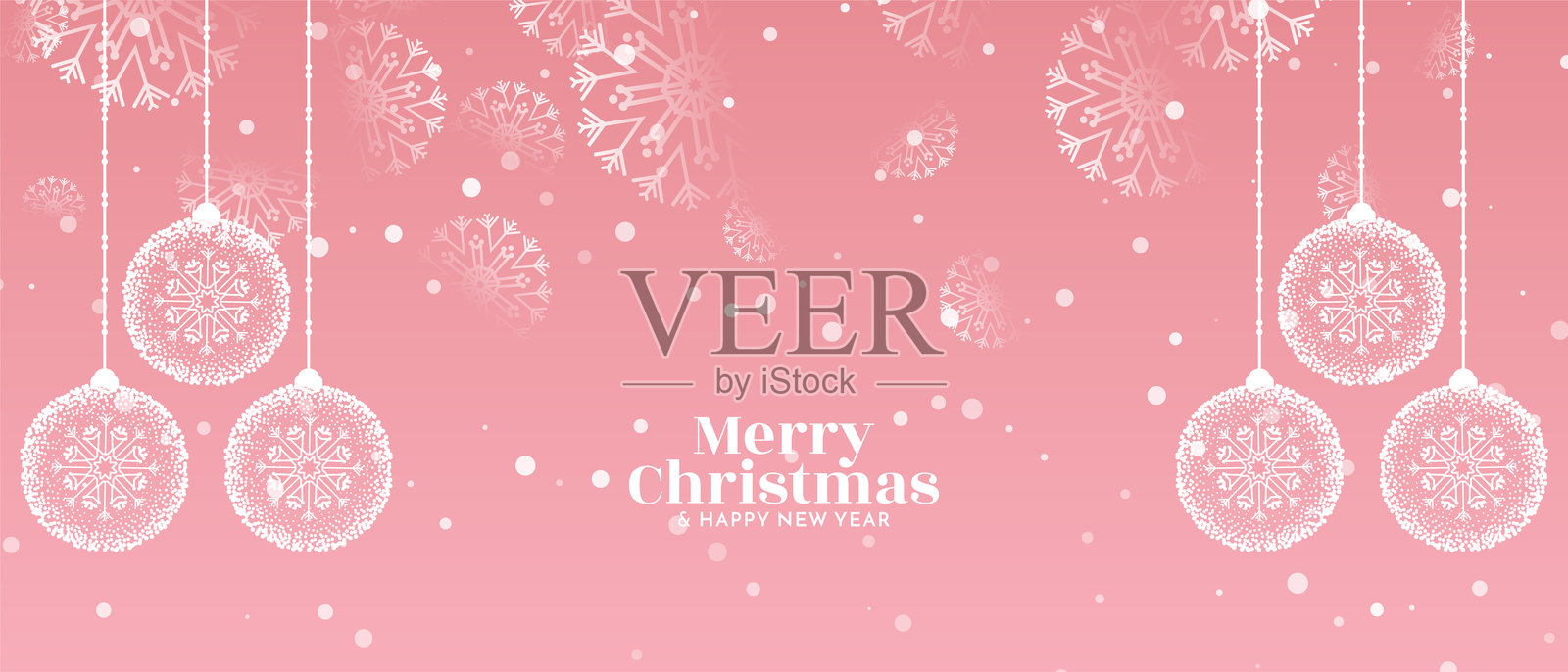 圣诞节庆祝装饰问候横幅设计插画图片素材