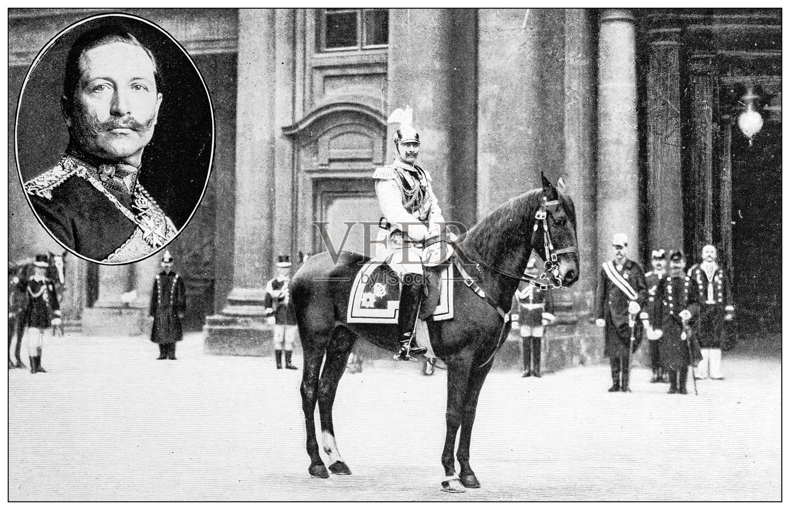 古董图像：德意志皇帝威廉二世的生活插画图片素材