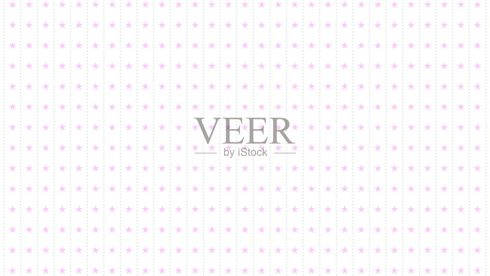 带有粉色星星和蓝色圆点的抽象条纹图案背景，平坦的白色背景插画图片素材