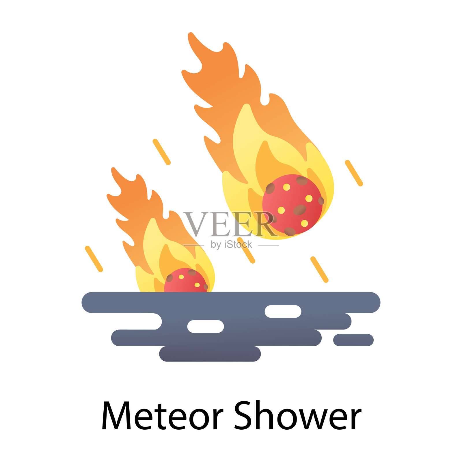 流星雨插画图片素材