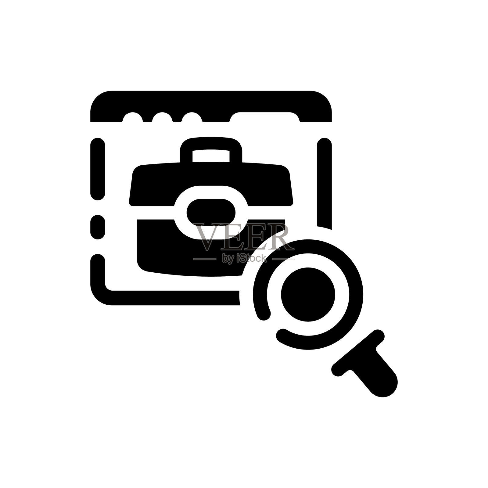 公文包图标。手提箱，行李，行李箱，搜索插画图片素材