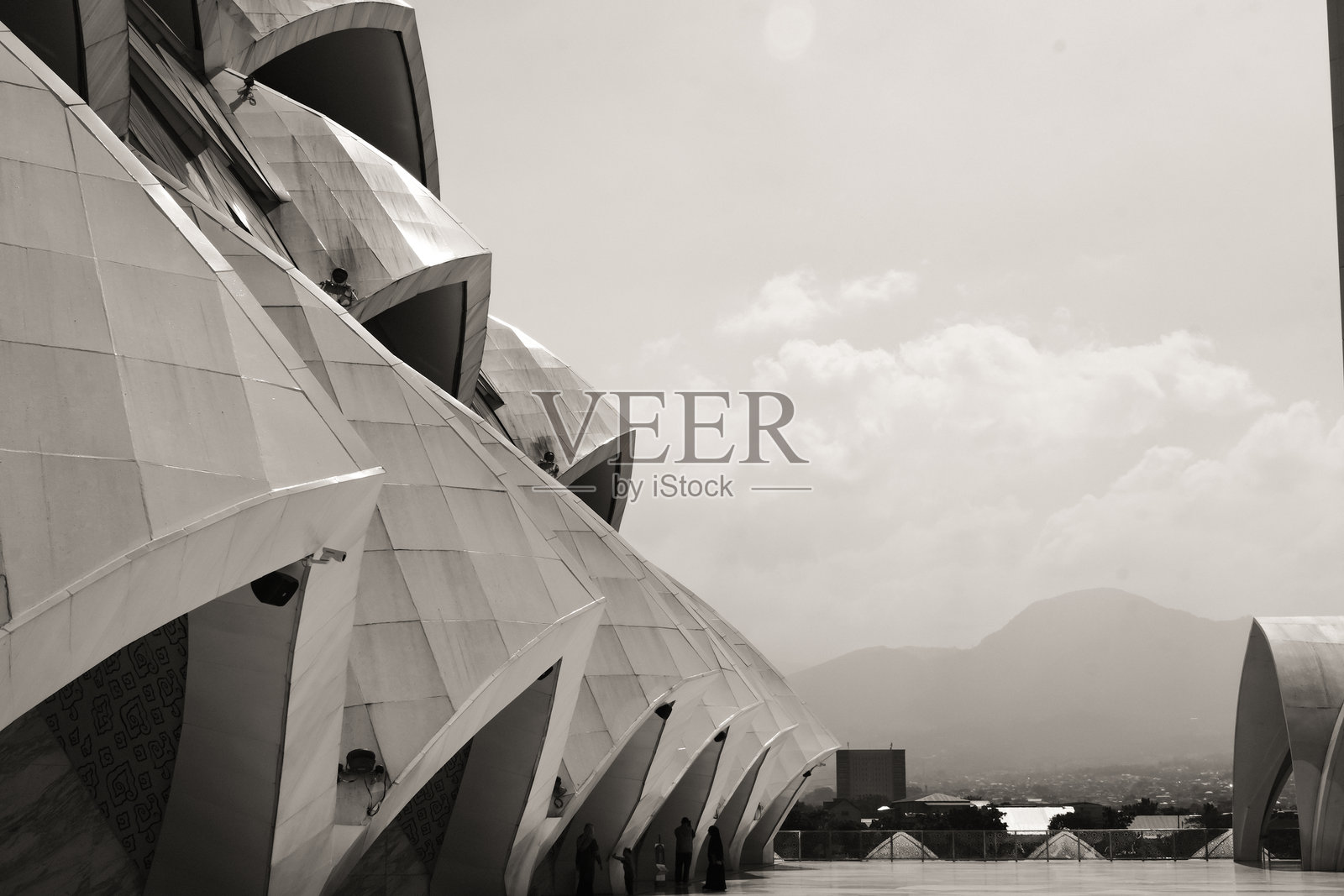 阿尔贾巴尔清真寺的单色圆顶照片摄影图片