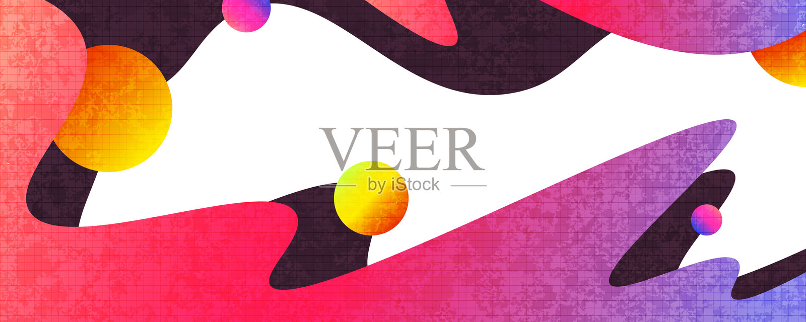 色彩渐变形状和纹理效果的抽象背景。生动且富有创意的封面或横幅设计模板插画图片素材