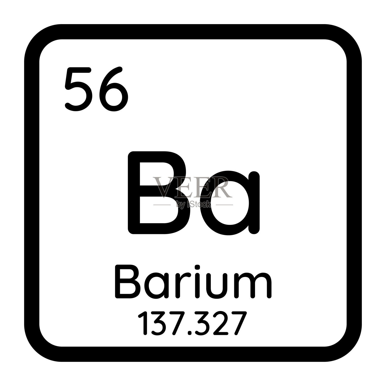 钡化学元素矢量图标。教育和科学插图的元素周期表系列的一部分。插画图片素材