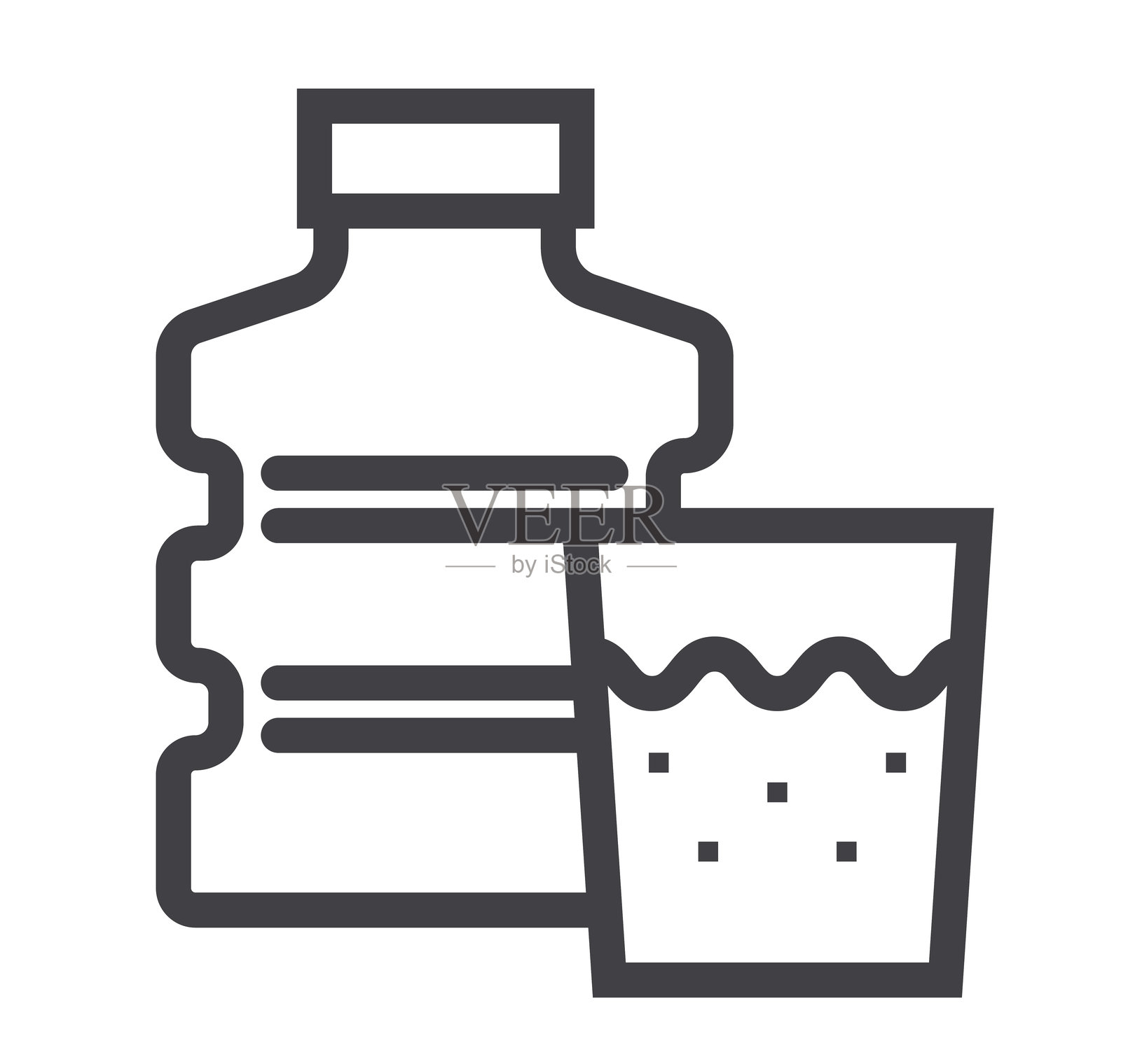 水管黑色图标图标集。矢量平面图形设计插画图片素材