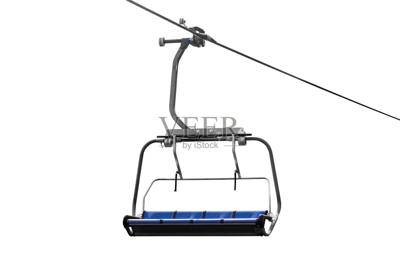 滑雪缆车椅子孤立在白色背景上照片摄影图片