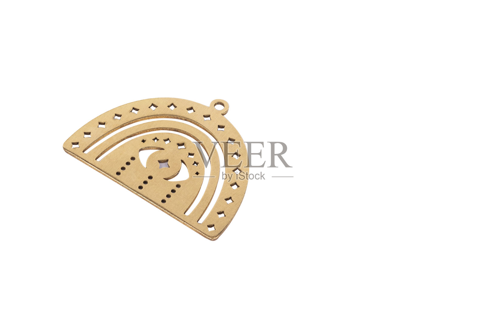 天体半圆金属饰品：精致镂空设计的金色吊坠 - 适用于DIY工艺、项链和神秘配饰的波西米亚风格珠宝配件照片摄影图片