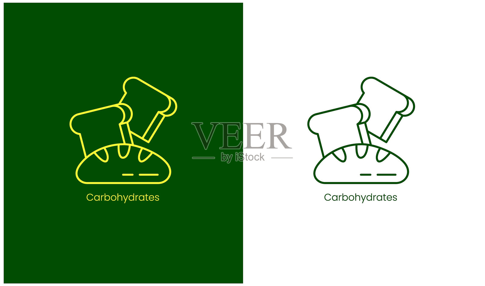 代表饮食能量来源的碳水化合物图标插画图片素材