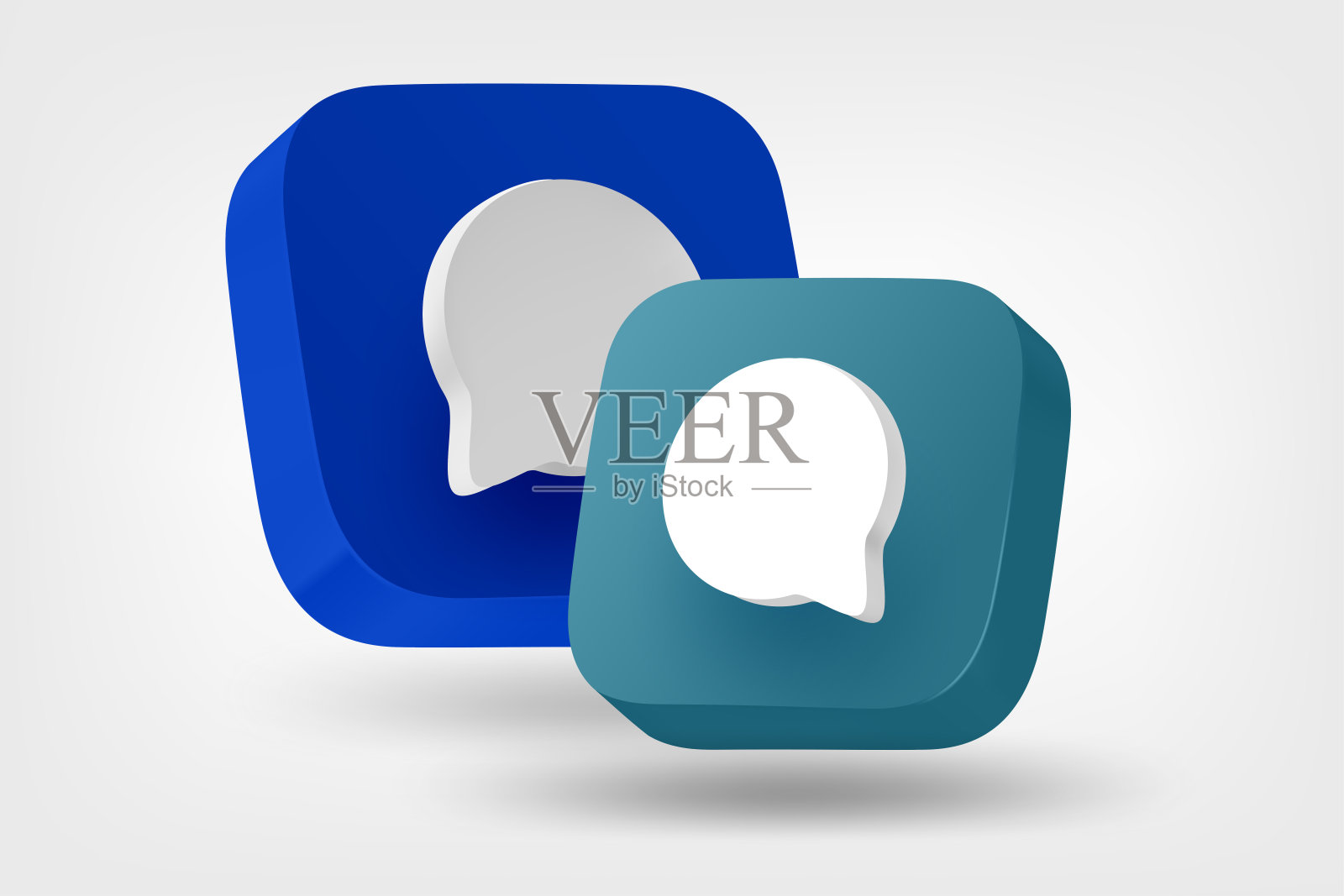 对话概念的语音云图标。3D矢量插图。插画图片素材