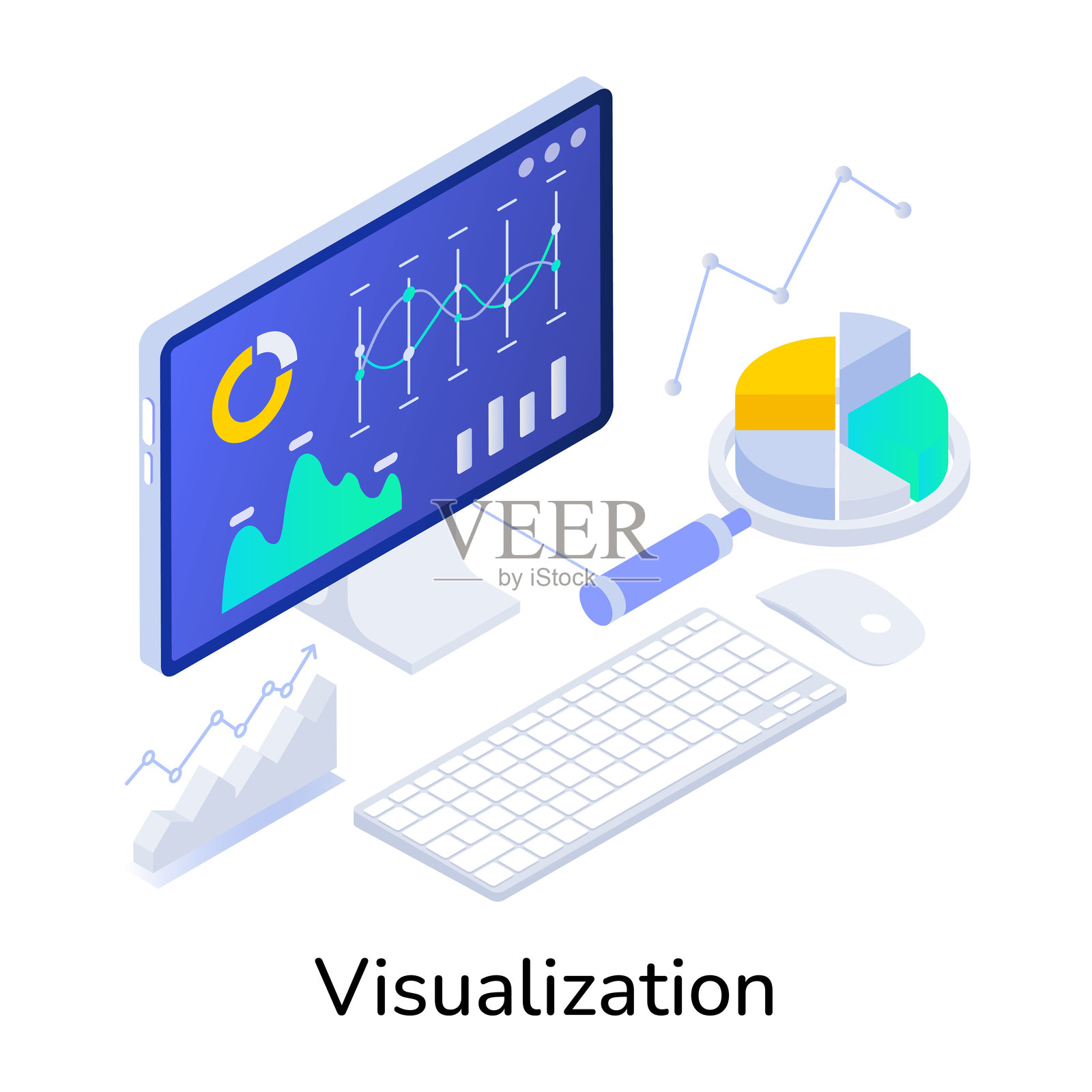 等距风格的可视化图标插画图片素材
