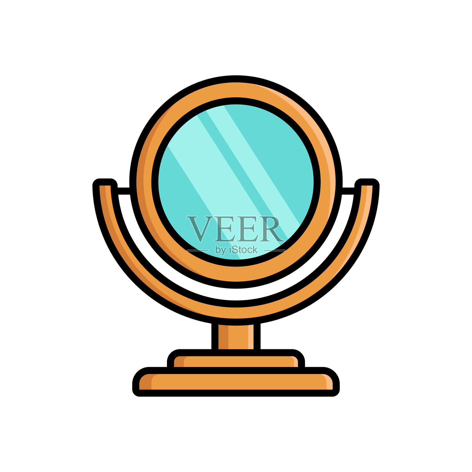 镜子图标矢量设计模板，简单而干净插画图片素材