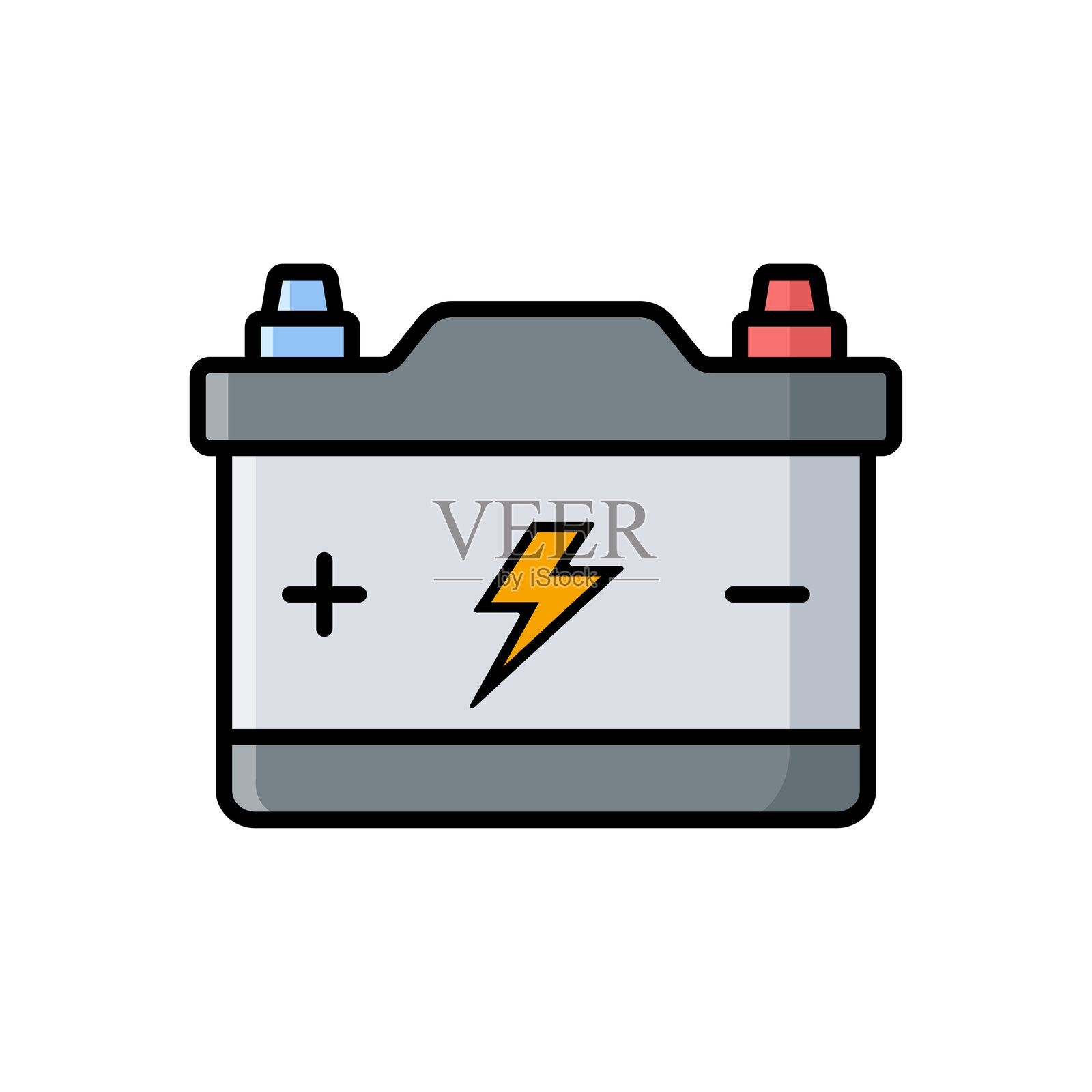 汽车电池图标矢量设计模板，简单而干净插画图片素材