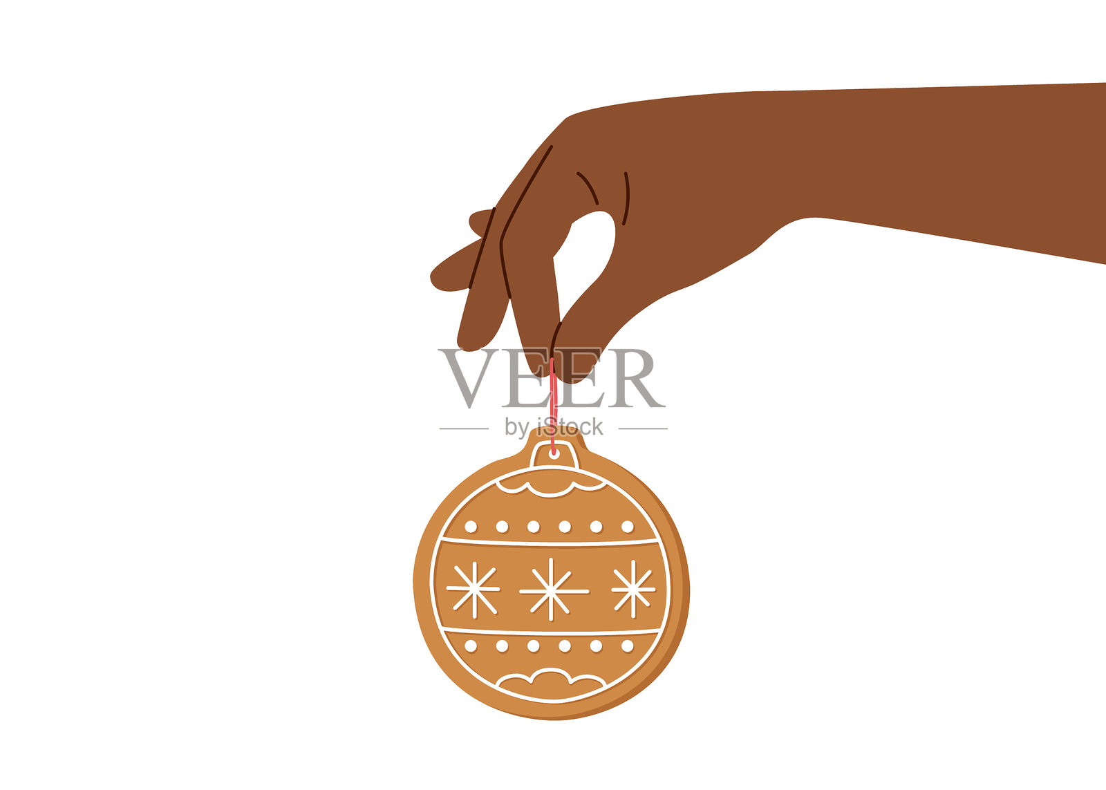 手握姜饼插画图片素材